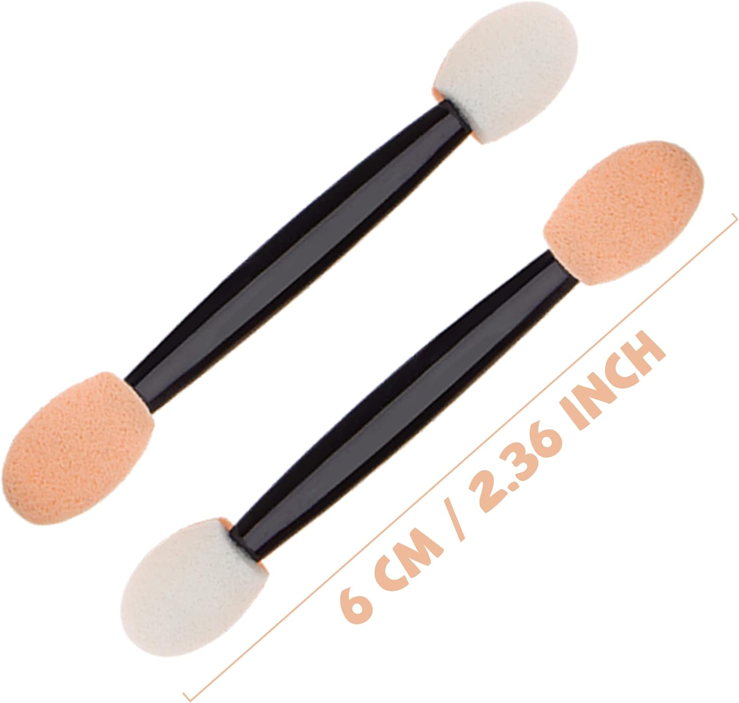 Ukerdo 50Pcs Applicators Makeup Eyeshadow Brush Disposable Portable Lady Girls Tools Double Ended Dual Head Short Sponge Latex Comestic-2.36 Inch image number 5