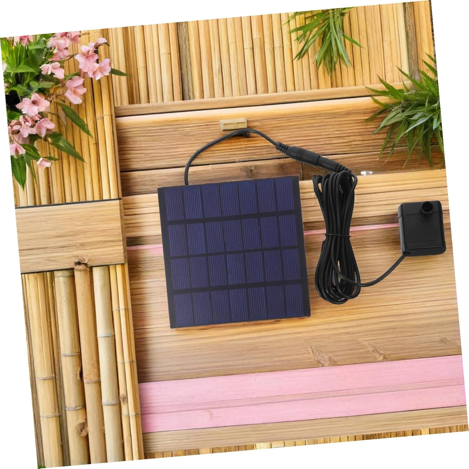 Solar Panel Fountain Kit Square Solar Pump with Water Recycling System for Outdoor Garden Patio Landscape image number 3