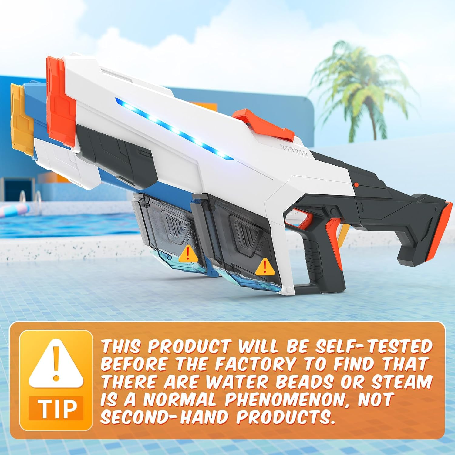 Skirfy Electric Water Gun for Adult Kids, Outdoor Automatic Water Suction Water Blaster Squirt Modular Battery, Water Guns Summer Beach Swimming Pool Backyard Lawn Easter Party Games（Grey） image number 2