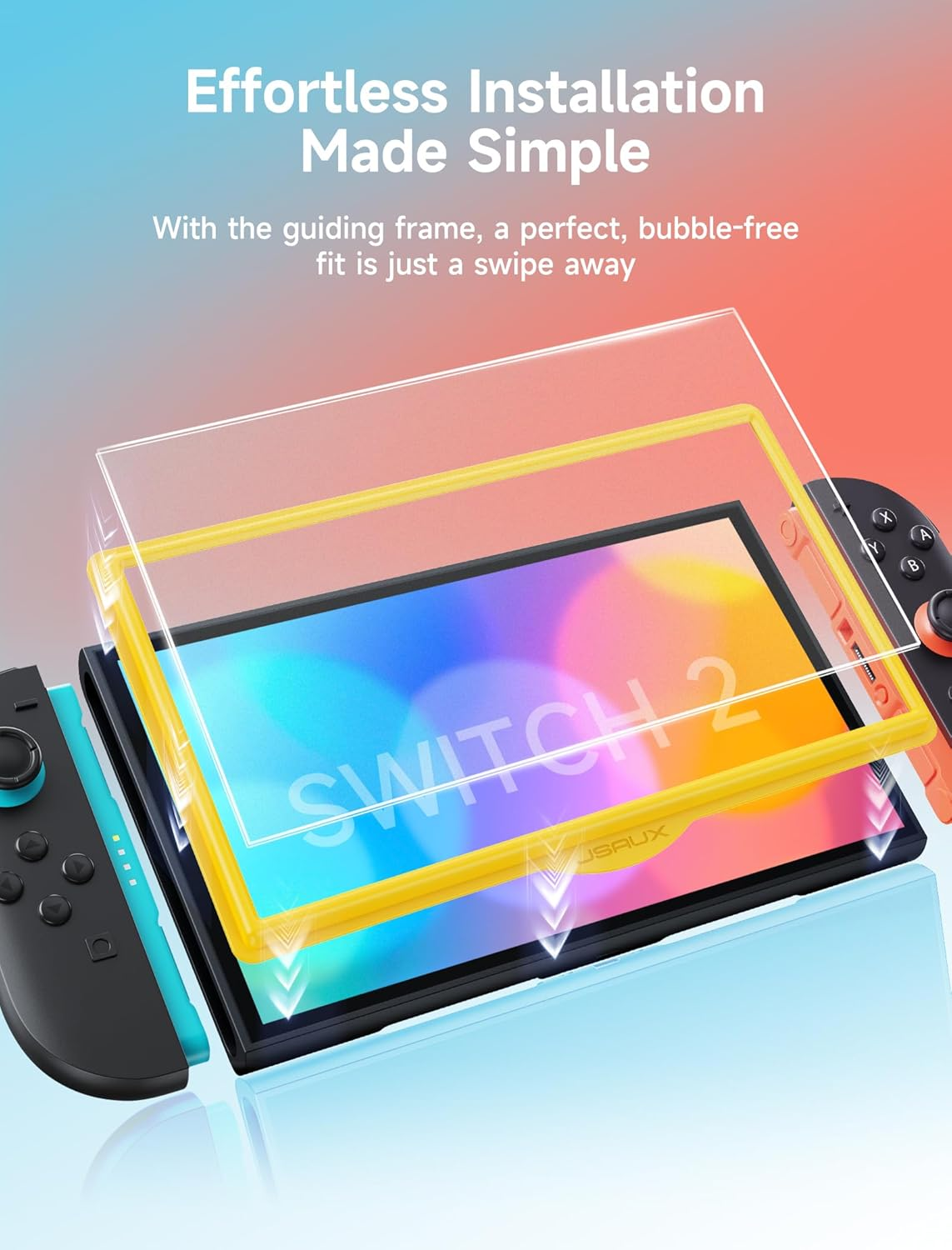 JSAUX Anti-Glare Screen Protector for Nintendo Switch 2 (2025), [2-Pack] Matte Glass Protector 9H Hardness Easy to Install with Guiding Frame Scratch Resistant Tempered Glass image number 2