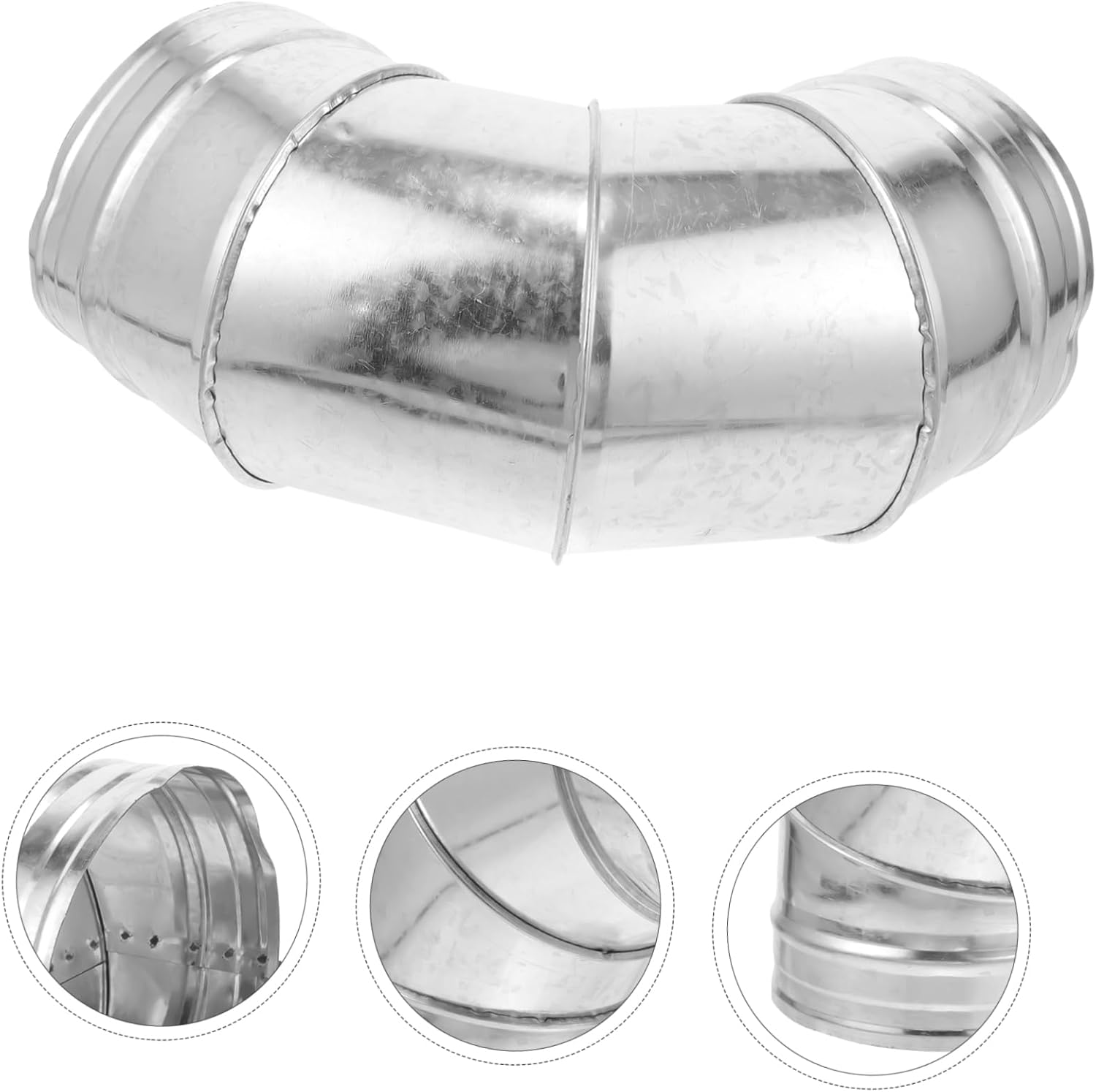 Iplusmile 6 Inch Metal Stove Flue Extension Elbow 90&deg; for Outdoor Flexible Ducting Exhaust image number 3
