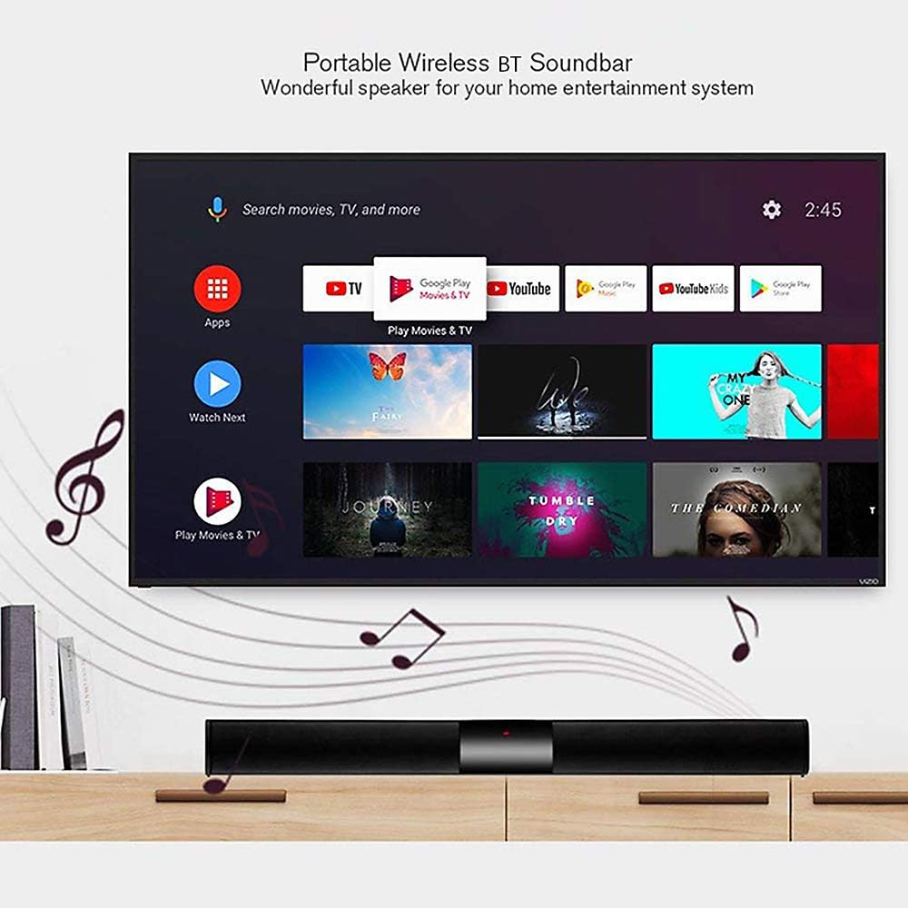 BT Sound Bar Wired & Wireless Stereo TV Soundbar Audio Speaker with Built-In Subwoofer Support Remote Control TF Card RCA FM for Tvs Gaming image number 1