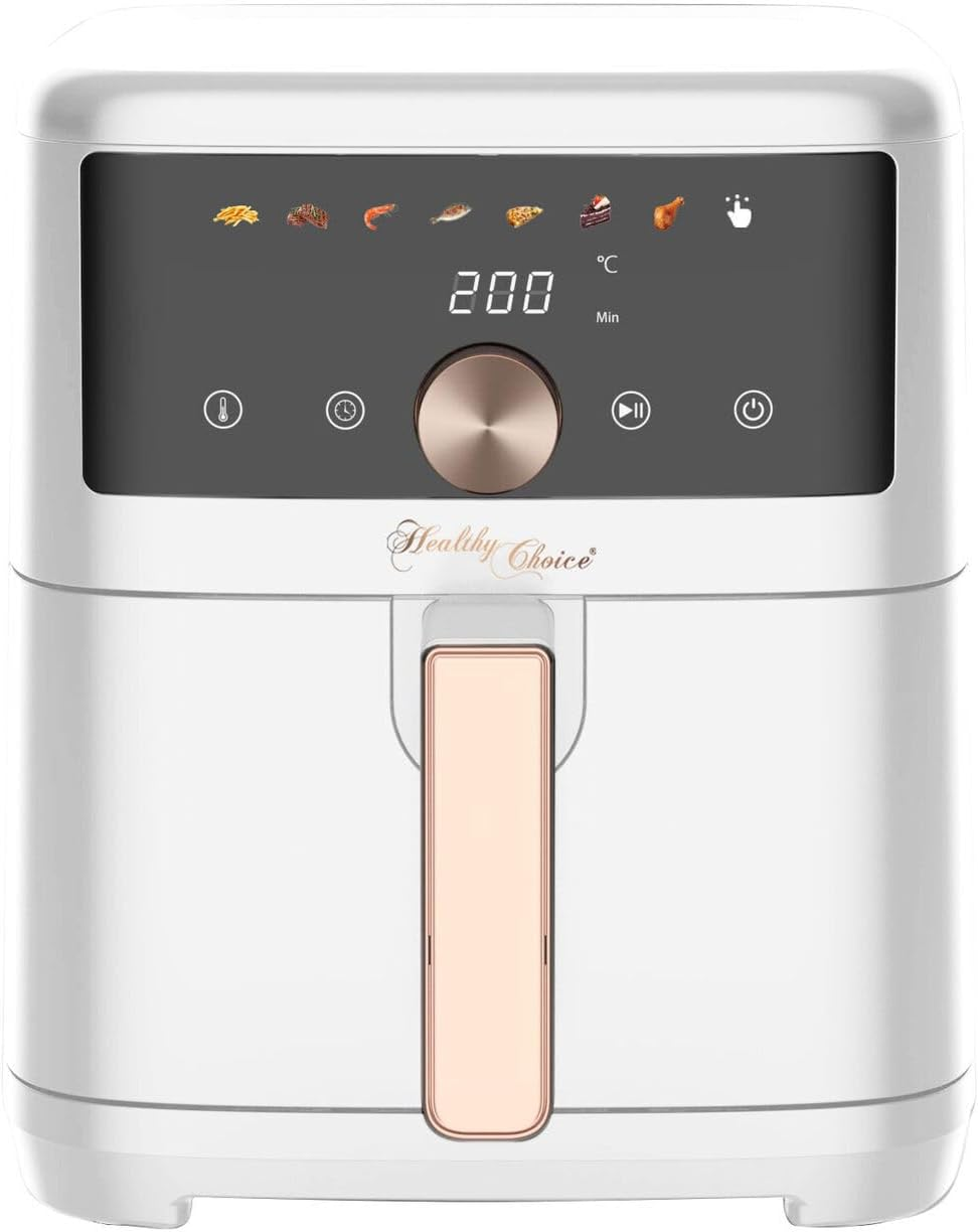 Healthy Choice 7L Digital Air Fryer with Intuitive Touch & Knob Controls, Platinum Stone Non-Stick Coating, Pizza & Baking Pan Accessories, 7 Preset Programs, 80&ndash;200&deg;C Range image number 4