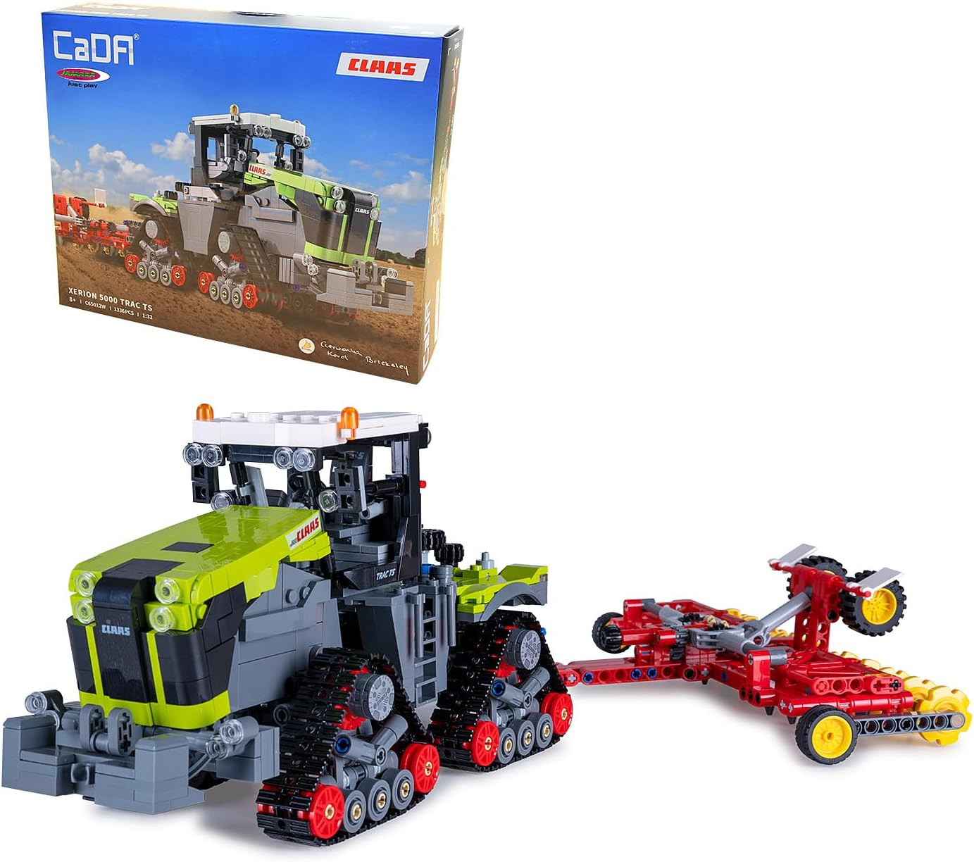 JAMARA 402856 CADA Claas Xerion 5000 Trac TS 1:32 Bricks, Children'S Agriculture Toy from 8 Years, Technology for Boys, Clamping Building Blocks Set, Gift Idea for Children, Detailed image number 4