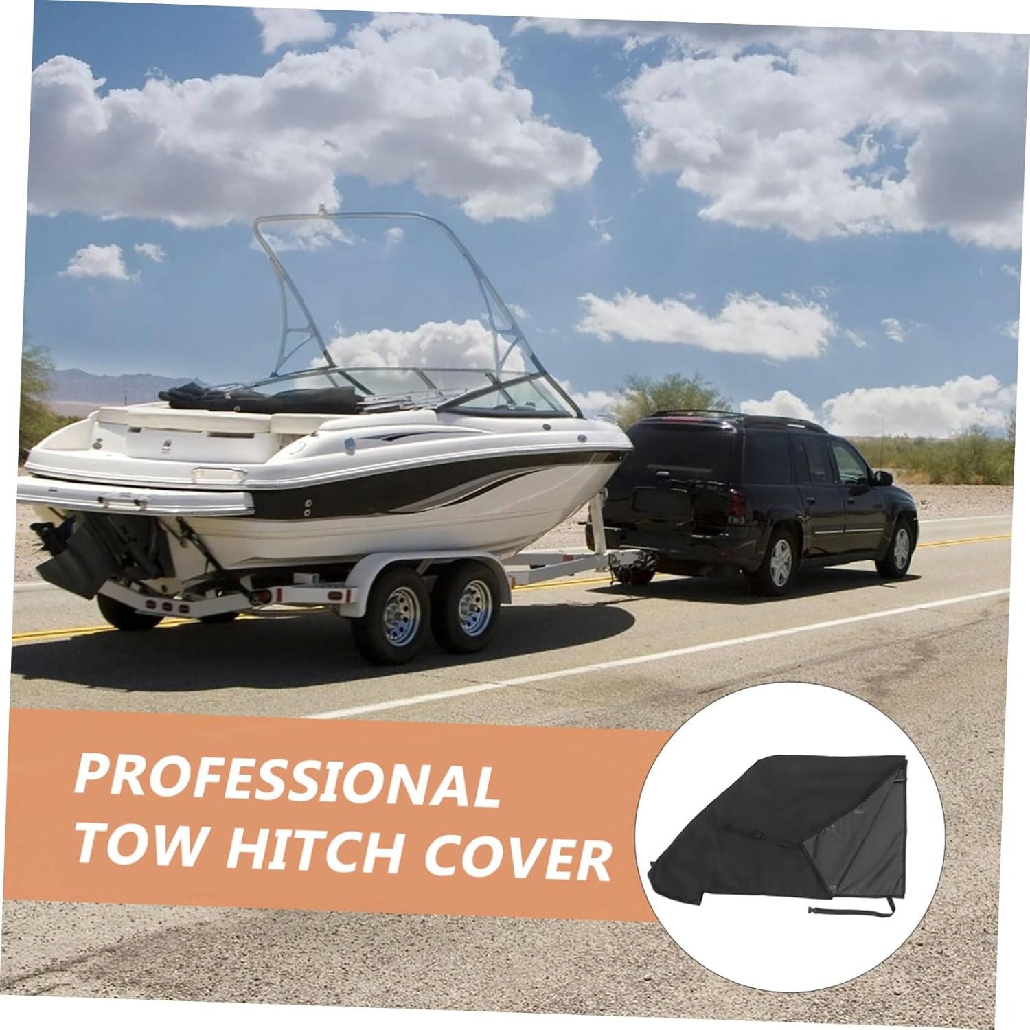 Tow Hitch Cover for Trailers Weatherproof Protective Sleeve for Rvs and Campers Quick Installation Keeps Hitch Clean Durable Tow Hook Cover for Outdoor Travel image number 5