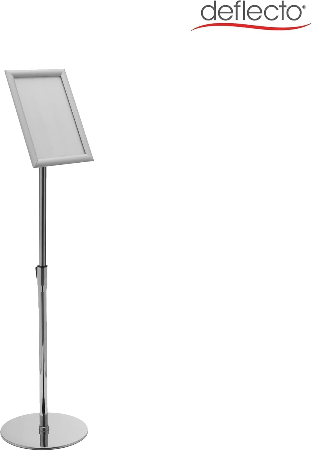 Deflecto Leaflet Stand with Folding Frame and Snap Closure, Adjustable Portrait or Landscape, Info Display, Floor Stand, for Restaurants, Trade Shows Etc.