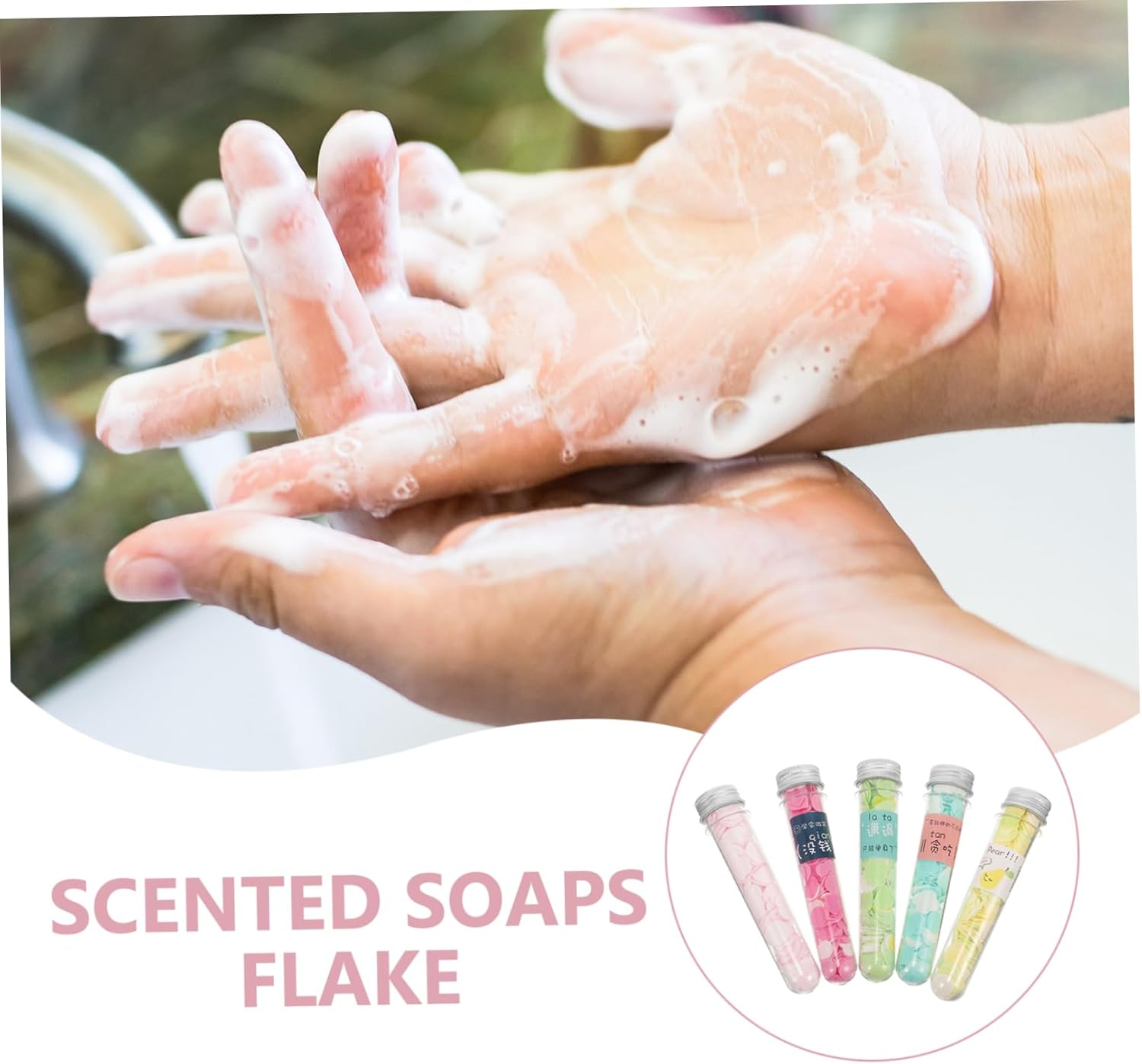 Yardwe 5Pcs Travel- Leaves Disposables Scented Foaming Soap Body Petals Bubble Bath image number 1