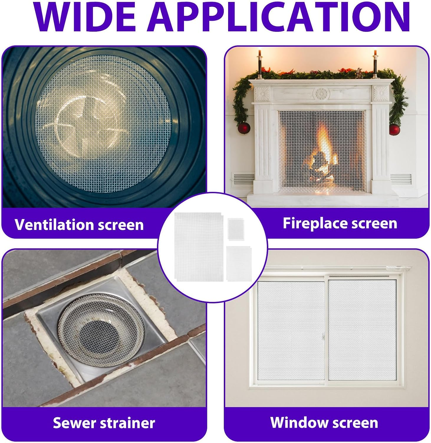 6 Pcs 304 Stainless Steel Woven Wire Mesh, 0.85 Mm Hole Metal Filtration Filter Sheet, Corrosion-Resistant & Easy to Cut Weep Hole Screen for Chicken Vent Garden Windows Doors Kitchen (6 Pcs Mix) image number 6