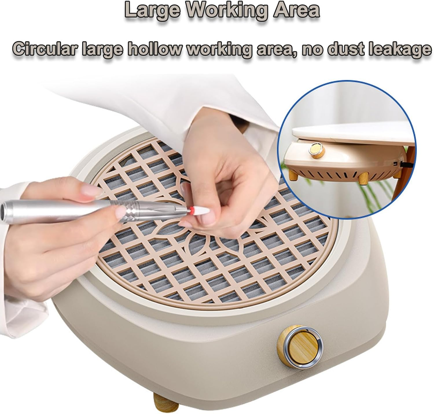 Bouzaak round Nail Dust Collector Compact Nail Dust Fan for Home Salon Use image number 5