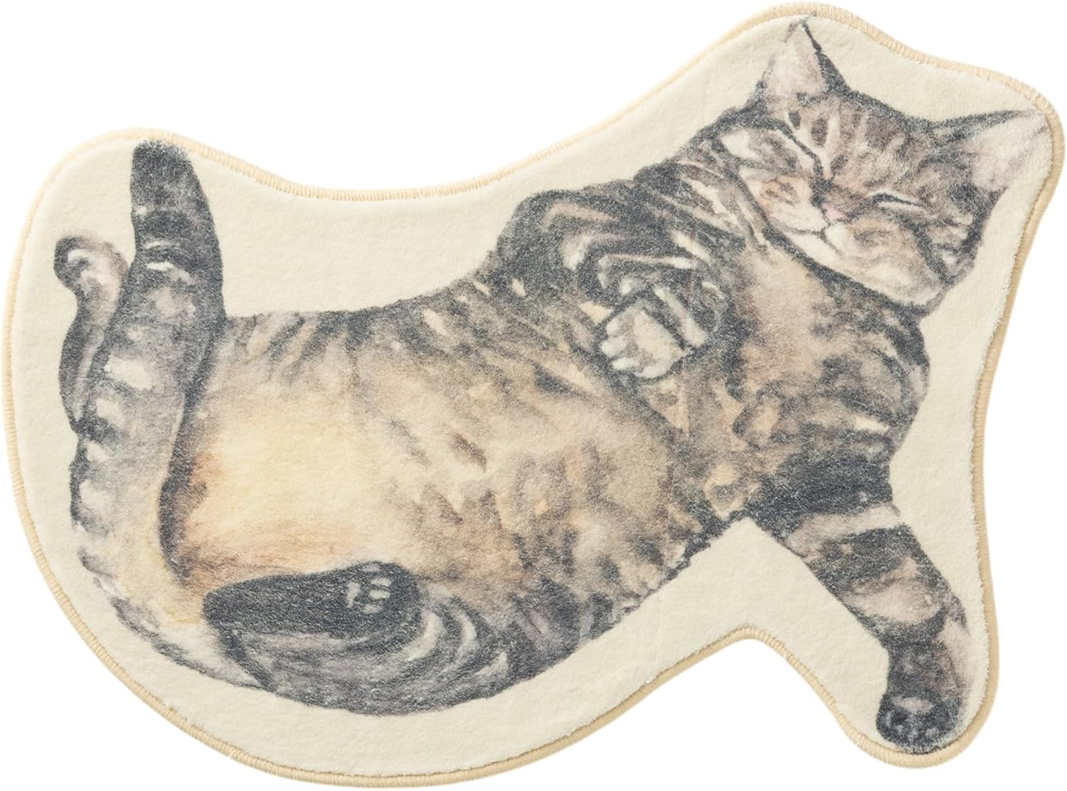 Jubilee Fluffy Plush Mat Sleeping Cat Design Non-Slip 100% Polyester Machine Washable