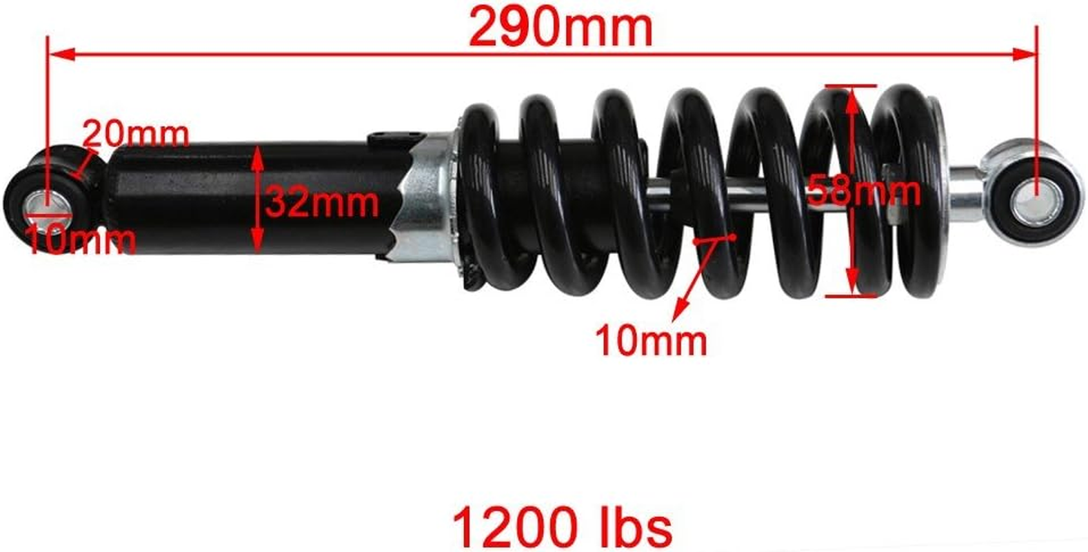 YC Yier 11.4" 290Mm Rear Shock Absorber Suspension Sensa Trac Load 1200Lbs for Motorcycle Dirt Pit Bike Trail ATV Quad Motocross Scooter (290Mm 11.4") image number 2