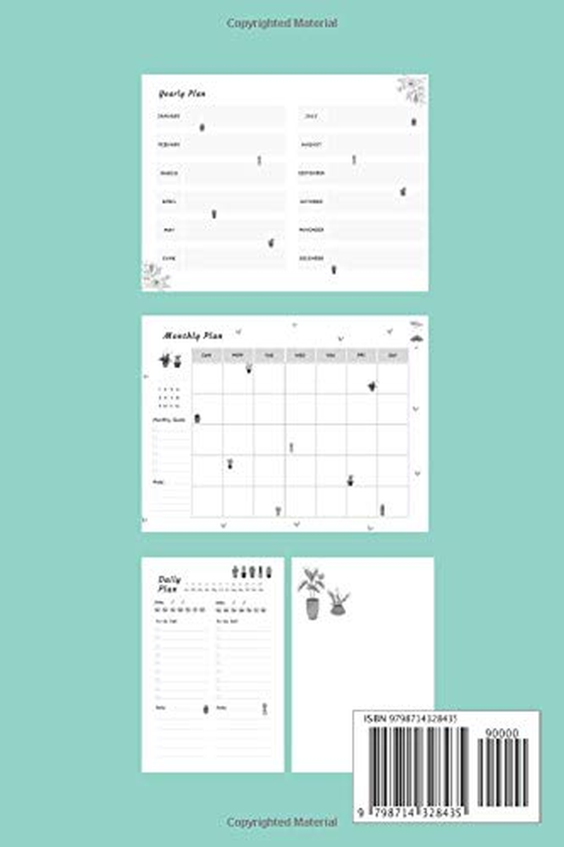365 Days Undated Planner with Cute Cactus Designed: Yearly Plan, Calendar and Monthly Plan with Monthly Goals, and Daily Plan with To-Do List for One ... Can Start Your Plan Anytime! (6X9, 223 Pages)