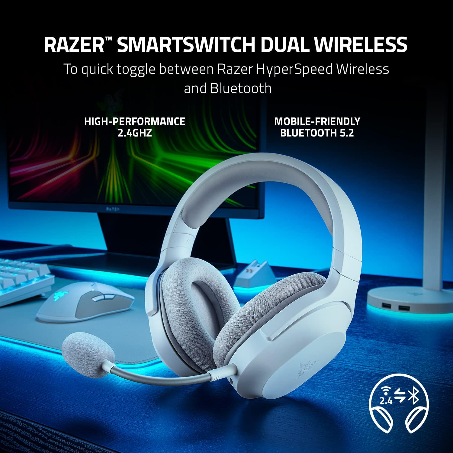 Razer Barracuda X - Wireless Multi-Platform Gaming and Mobile Headset - Mercury White image number 4