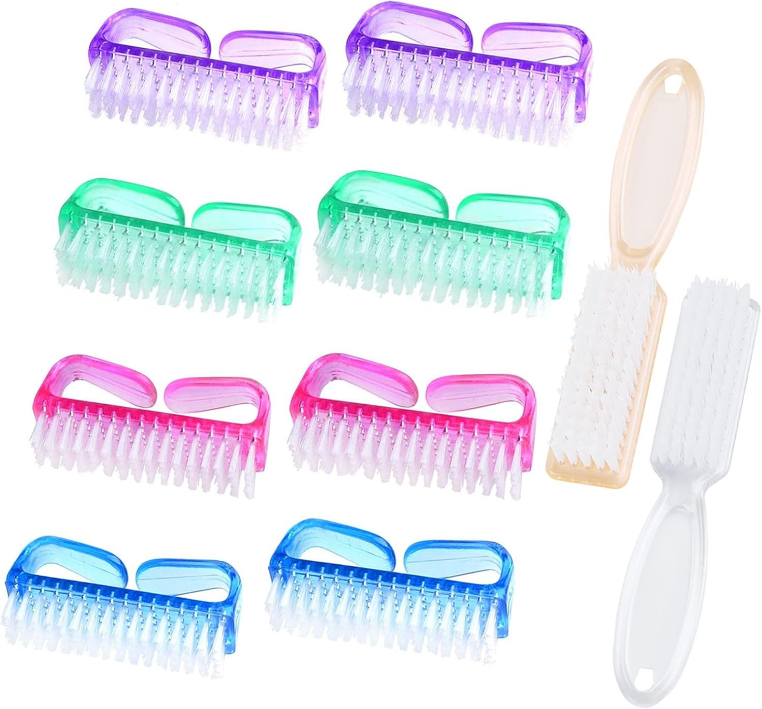 Handle Grip Nail Brush, Hand Fingernail Scrub Cleaning Brushes for Toes and Nails Cleaner, Pedicure Scrubbing Tool Kit for Men and Women 5 Pack (Multicolor)