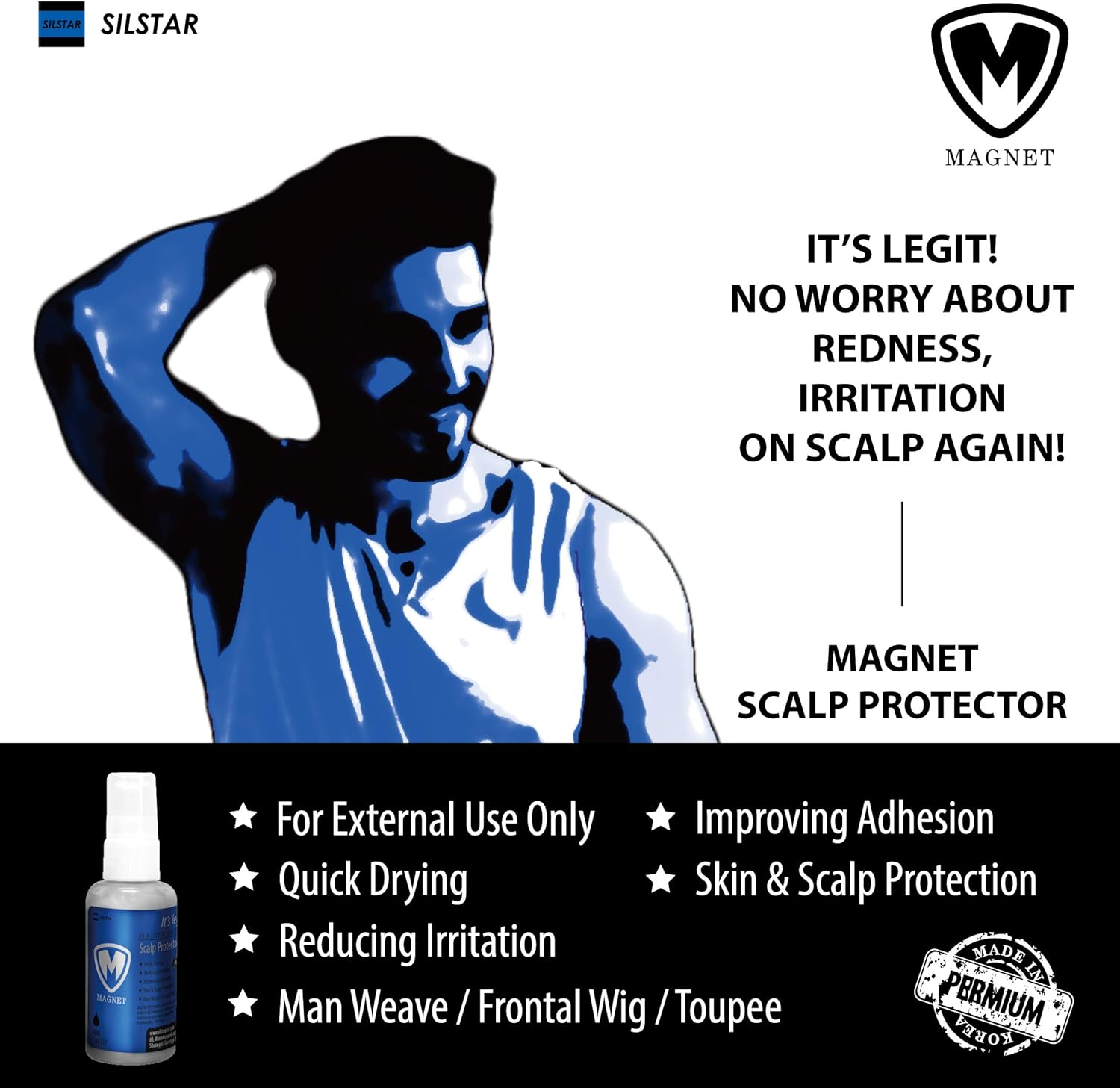 MAGNET WIG SCALP PROTECTOR PRIMER 60Ml_2.03Oz - SCALP PROTECTING SPRAY for ALL SKIN TYPES/HELPS CLEANS DIRT/PROTECTS SKIN from ADHESSIVE/PROTECTS SKIN from IRRITATION