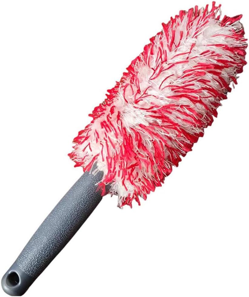 Walquicks Car Microfibre Wheel Brush, Car Rims Brush Car Cleaning Wheel Cleaning Brush Car Detailing Brushes with Long Handle for Rim Hubs for Cleaning Wheels, Rims, Spokes, Fenders, Engines