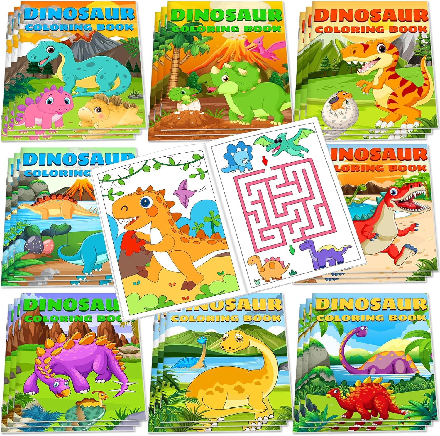 24 Pieces Dinosaur Mini Coloring Books for Kids Party Favors Dino Drawing Activity Book Bulk Small Coloring Book for Boys Girls Birthday Gift Jurassic Party Goodie Bag Stuffer Classroom Supplies image number 1