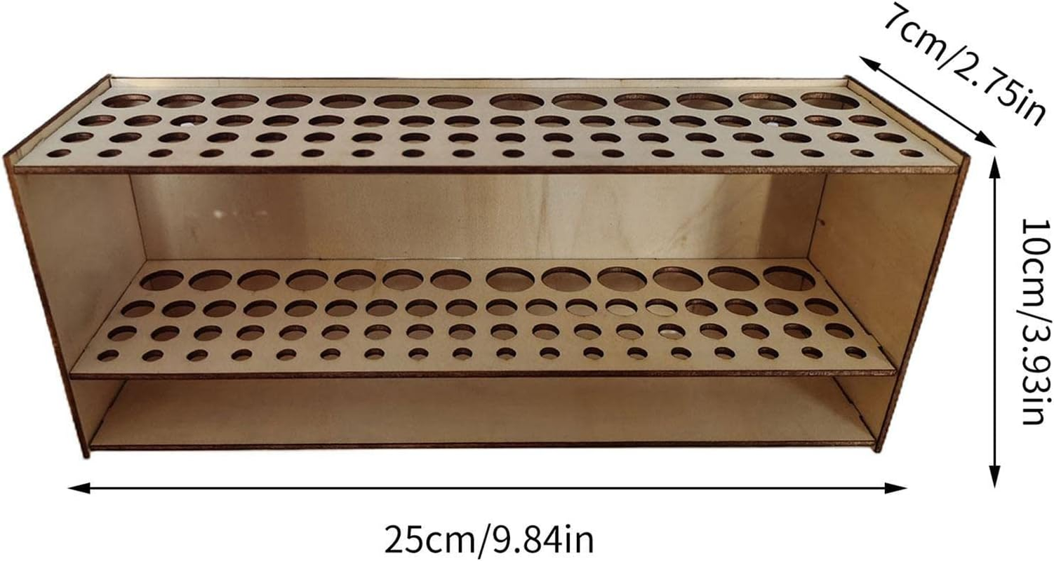 Omglo Brush Holder, 67 Holes Wooden Brush Holder, Paint Brush Holder Desktop Organizer for Wall Mount, Wooden Brush Holder for Eyelin Brushes image number 5