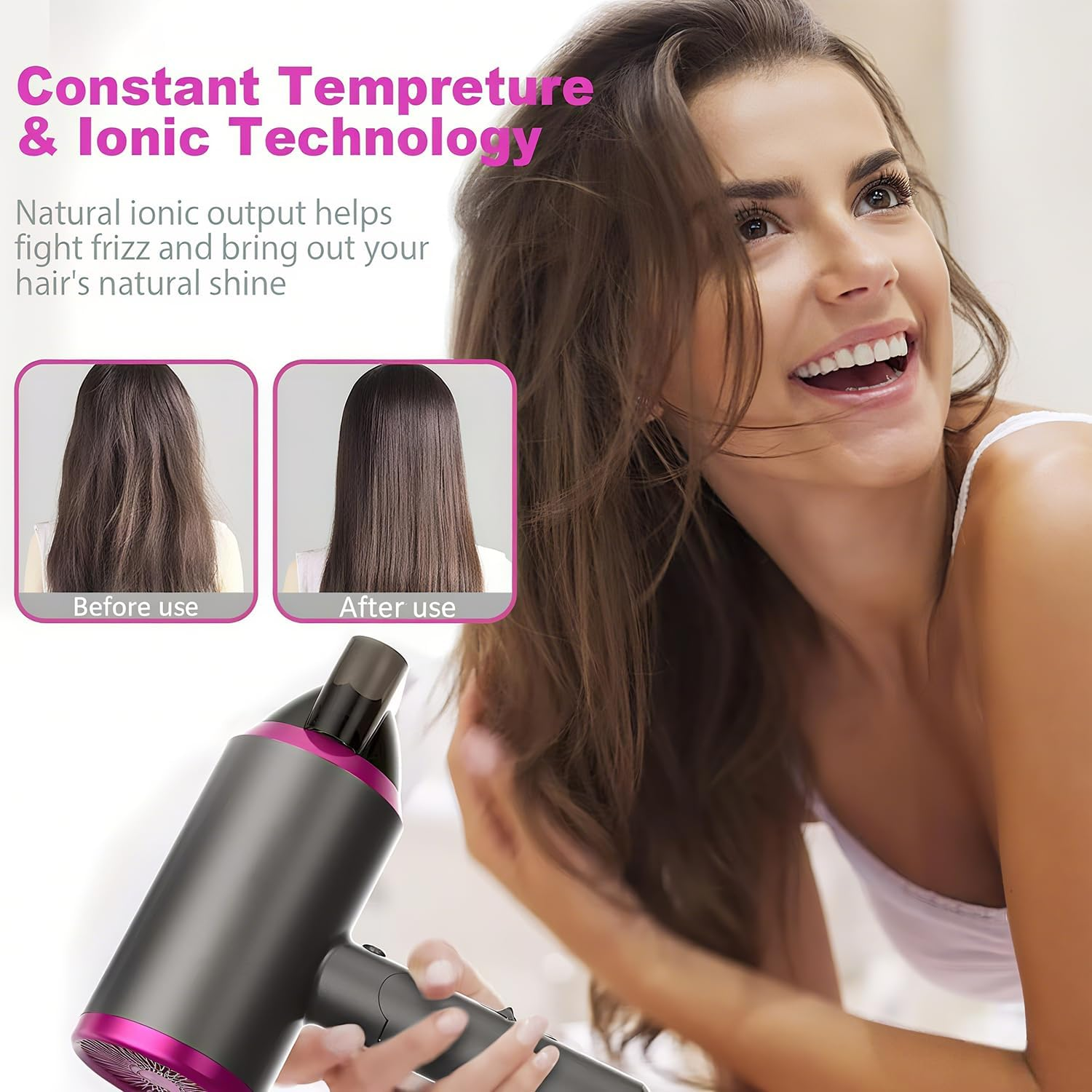 Ionic Hair Dryer, Astraio Powerful 2400W 110,000 RPM Professional Hair Dryer with Diffuser, Lightweigh Low Noise Blow Dryer for Fast Drying, Lightweight Hairdryer for Home,Travel,Gifts (AU PLUG) image number 6