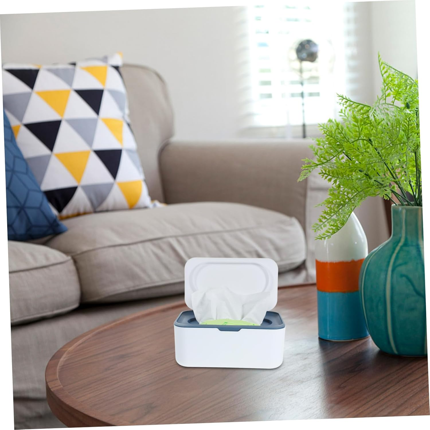 Large Capacity Plastic Wipes Dispenser Tissue Box Refillable Wipe Holder for Bathroom for Diaper Bag Tissue Box Dispenser image number 5