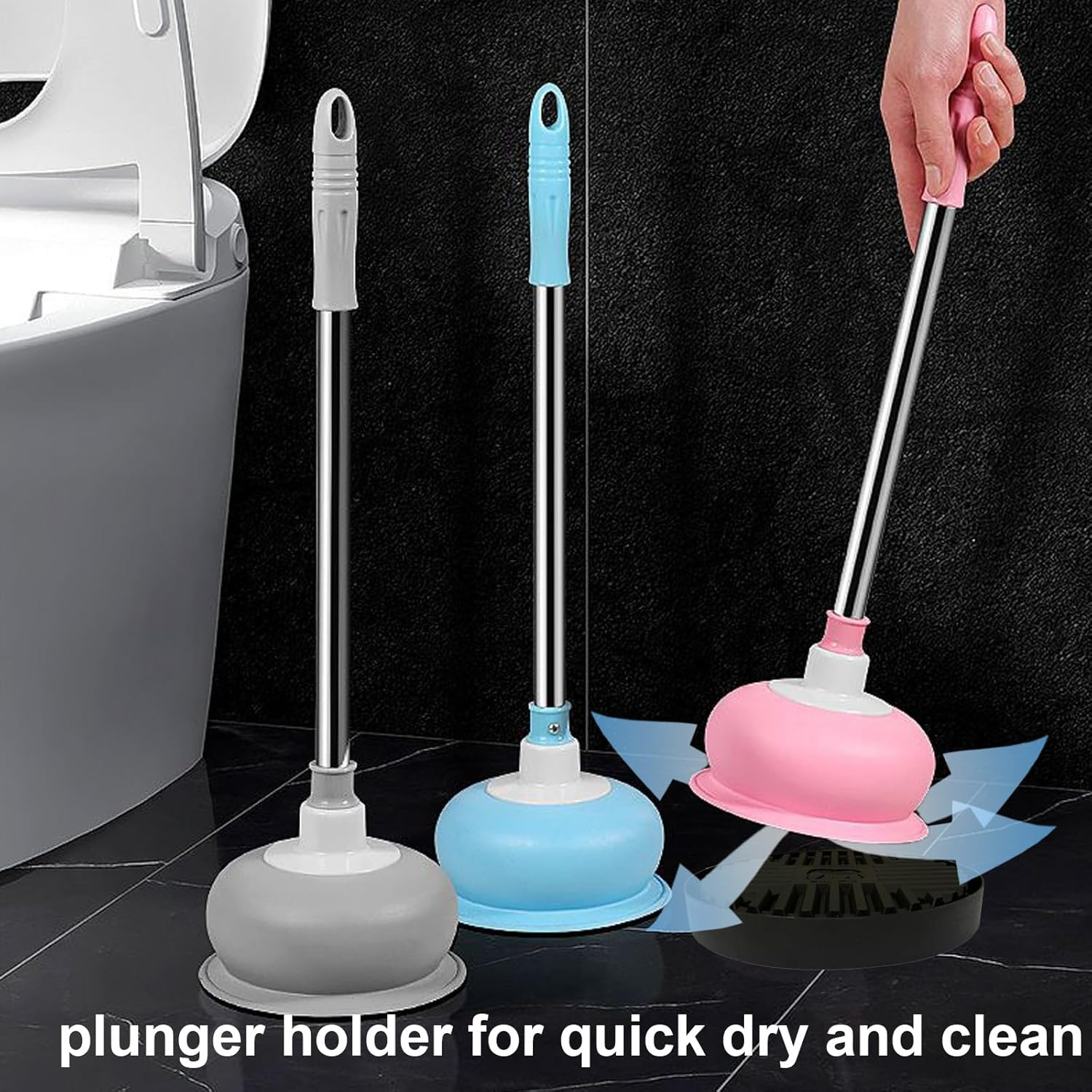 2 Pcs Toilet Plunger Mat Holder, Plunger Tray for Air Drying image number 6