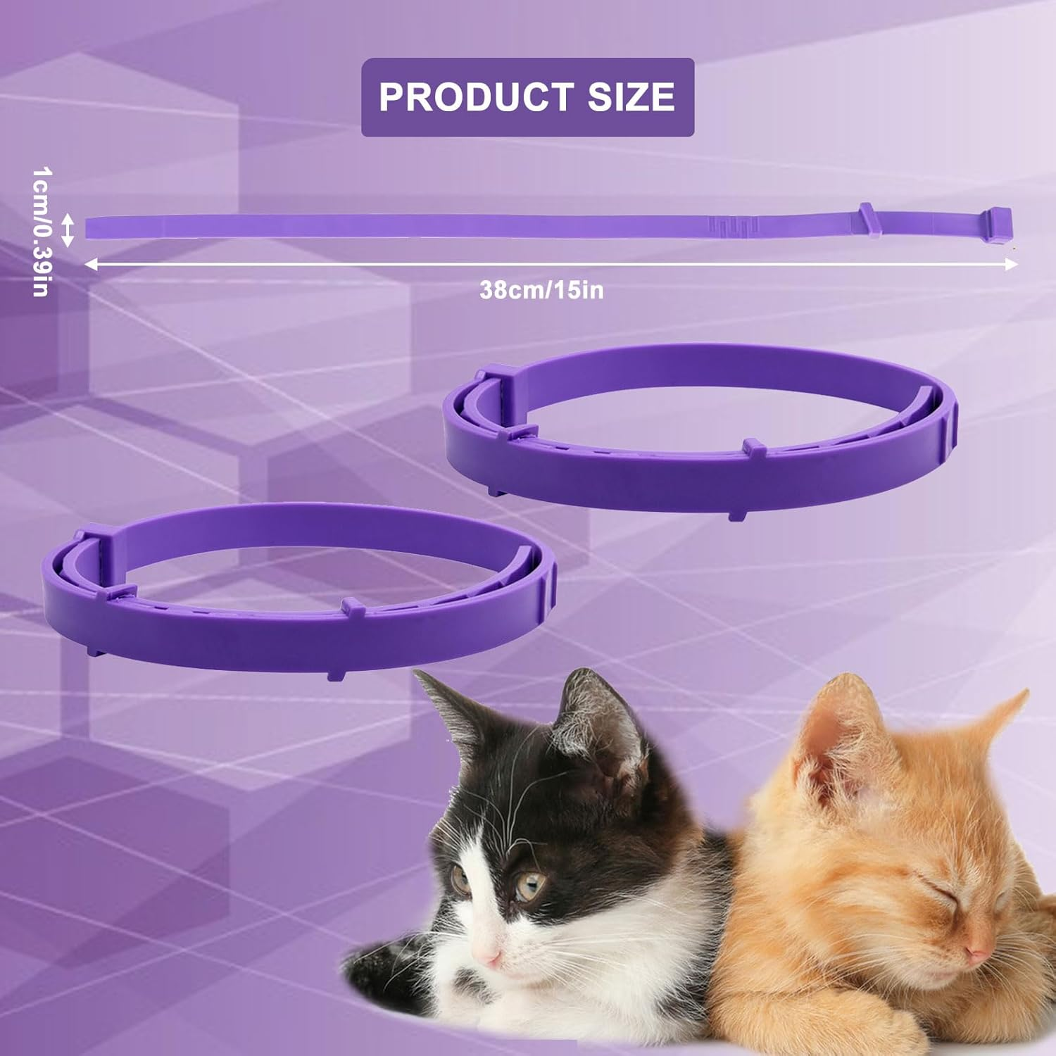 Soothing Collar, Calming Collar for Cats, Calming Collar for Cats, Pheromones and Cats, Relieves Anxiety, Waterproof, Adjustable Anti-Stress Cat Collar, Quiet image number 3