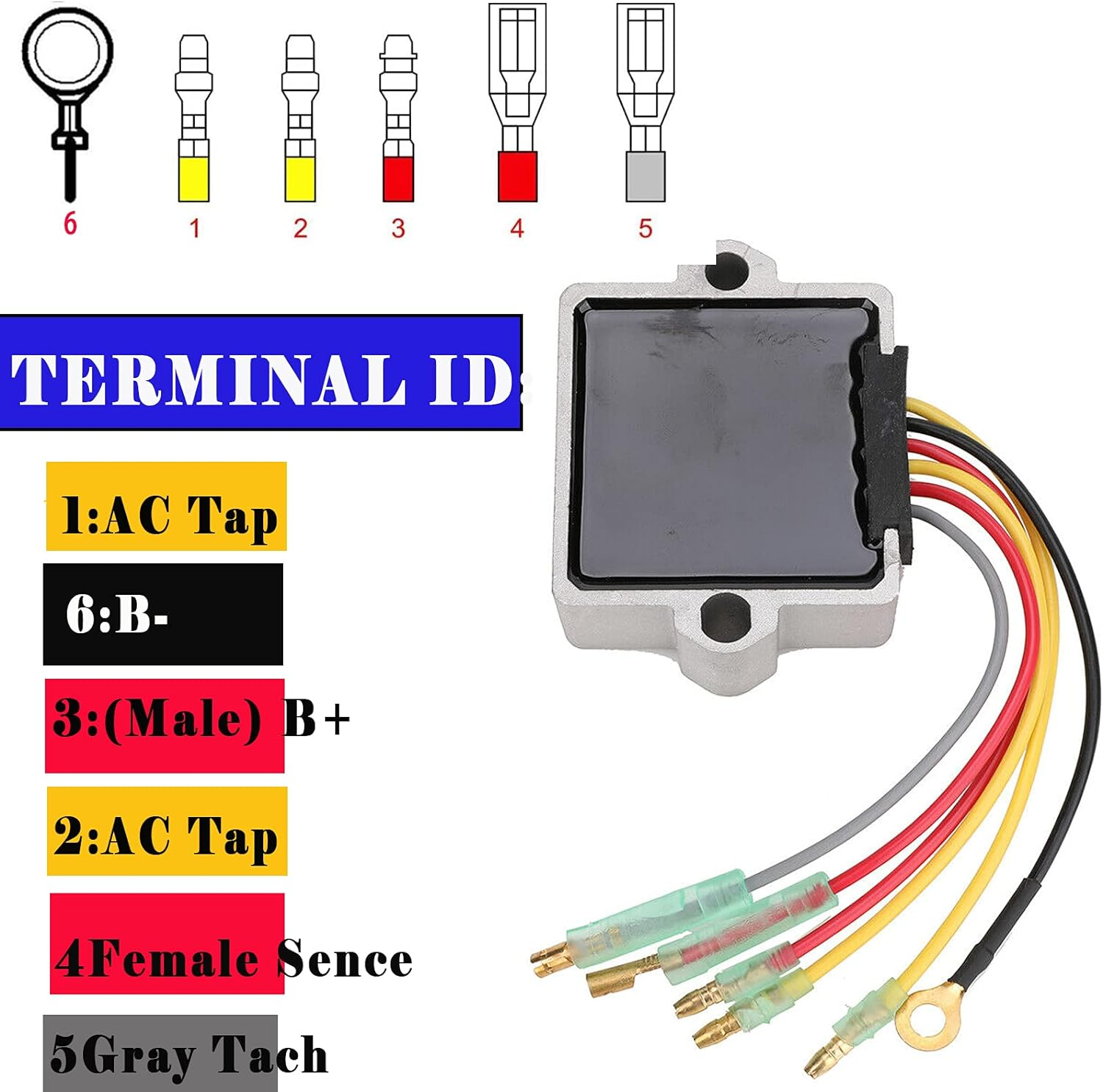 815279T Regulator Rectifier 883072T 6 Wire Compatible with Mercury Voltage Regulator 40HP 50HP 55HP 60HP 75HP 90HP 100HP 115HP 125HP 135HP 150HP 175HP 200HP 250HP 275HP 854515 815279-3 image number 2