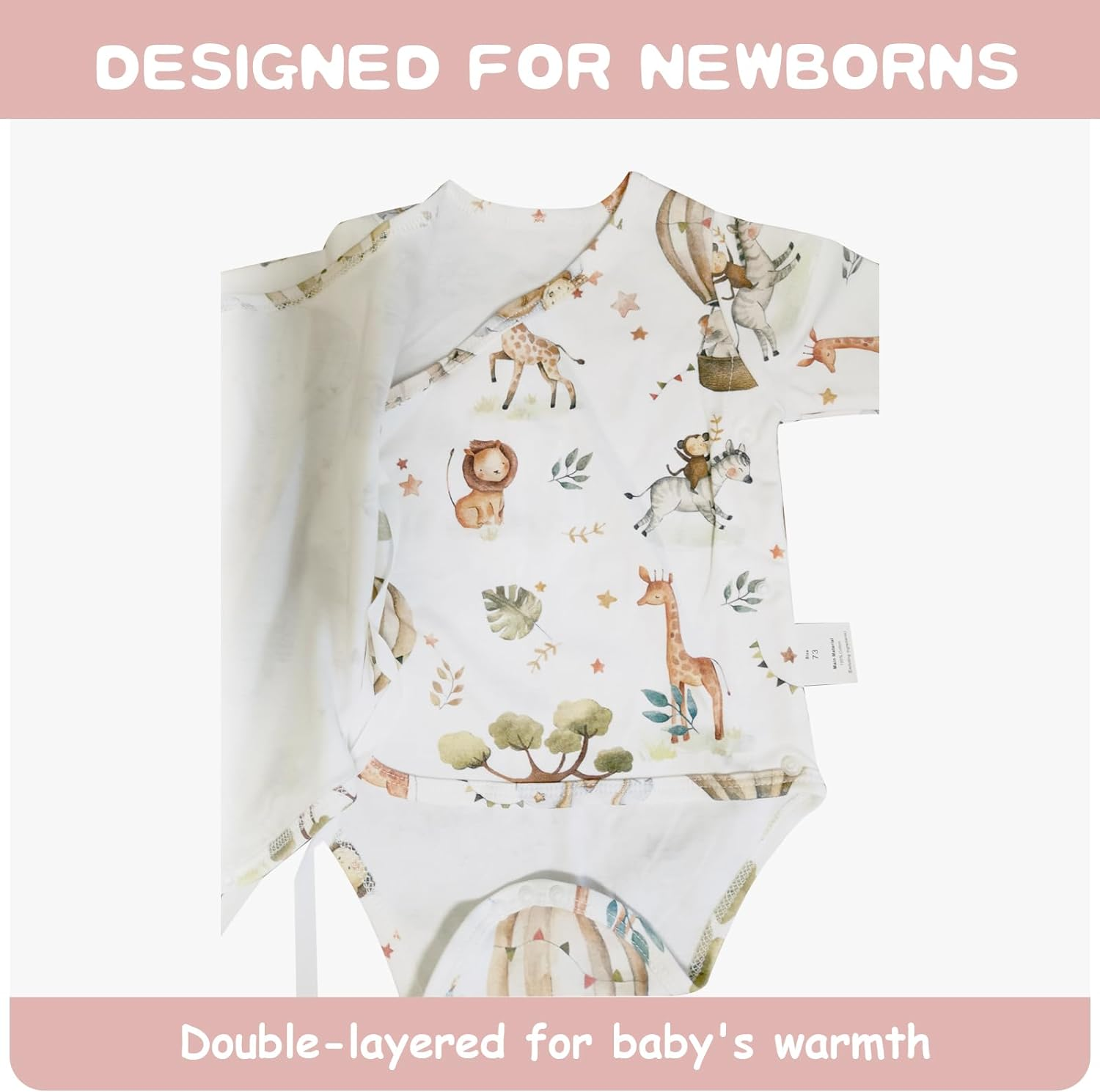 100% Organic Cotton Soft Baby Romper for Boys Girls Unisex, Short Sleeve, 0-24 Months image number 1