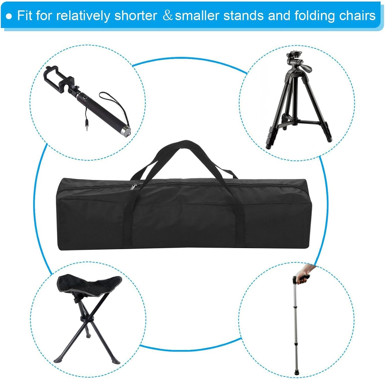 Acunny Folding Chair Carry Bag, Large Heavy Duty Travel Bag - 600D Oxford Fabric Awning Pole Storage Bag | Folding Beach Chair Carry Bag, Large Travel Bag
