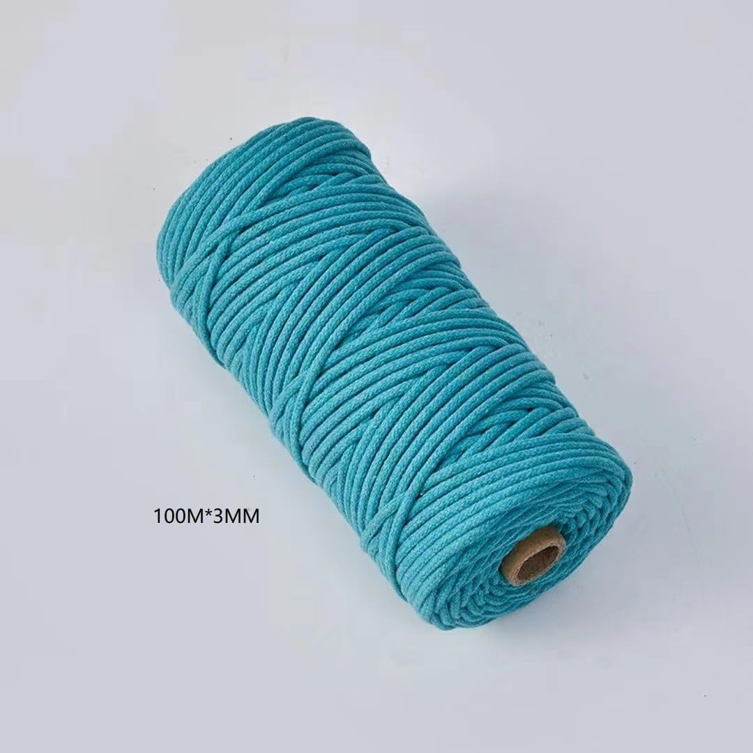 Braided Cotton Cord,Macrame Rope, 100% Natural Cotton Rope Macrame String, Craft Cord for Bag,Wall Hanging, Plant Hangers, Crafts, Knitting (Green, One Size)