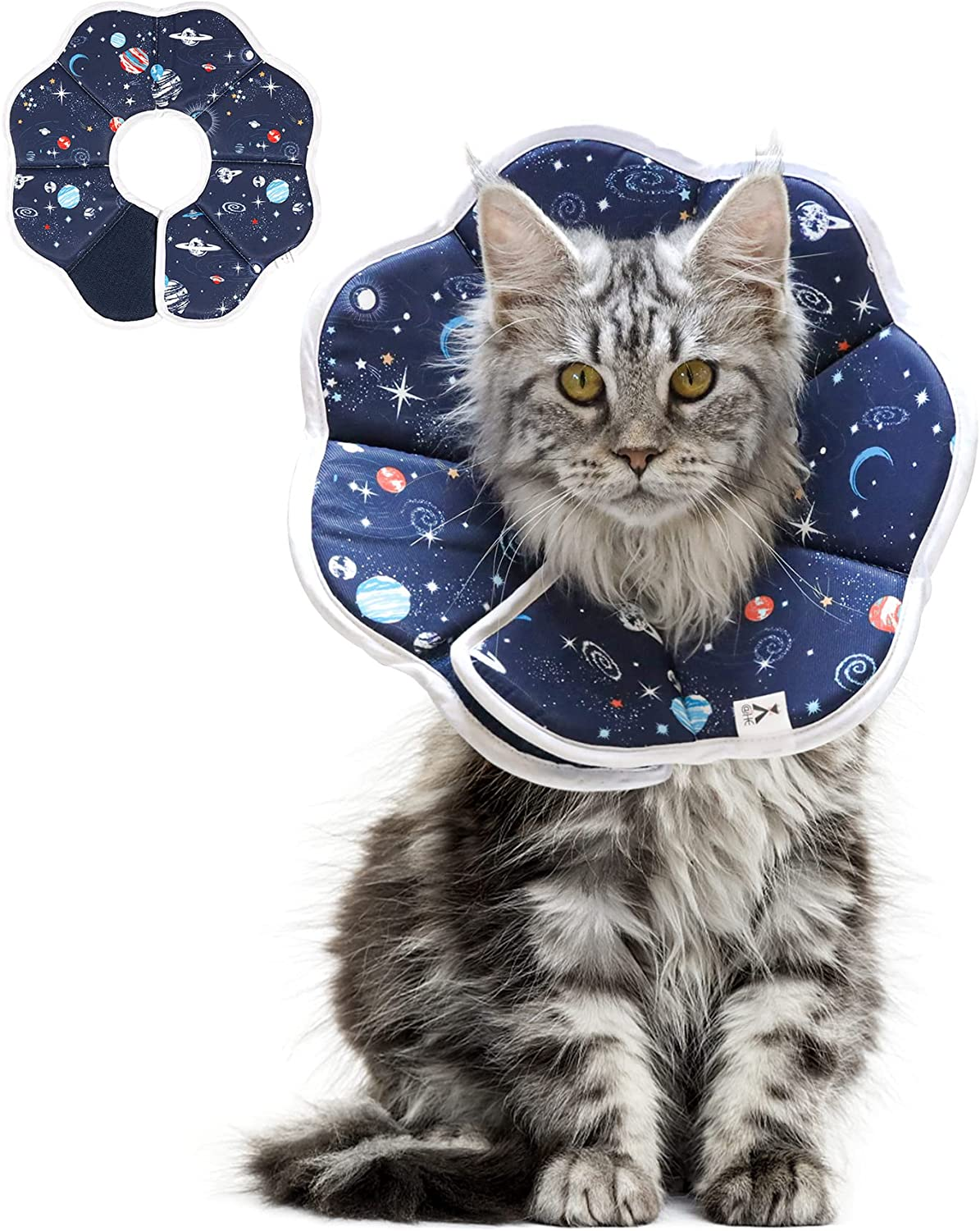 Soft Cat Recovery Collar, Protective Adjustable Pet Collar,Waterproof Comfortable Lightweight Elizabethan Collar for Cat Kitten Prevent from Licking Wounds, Not Block Vision