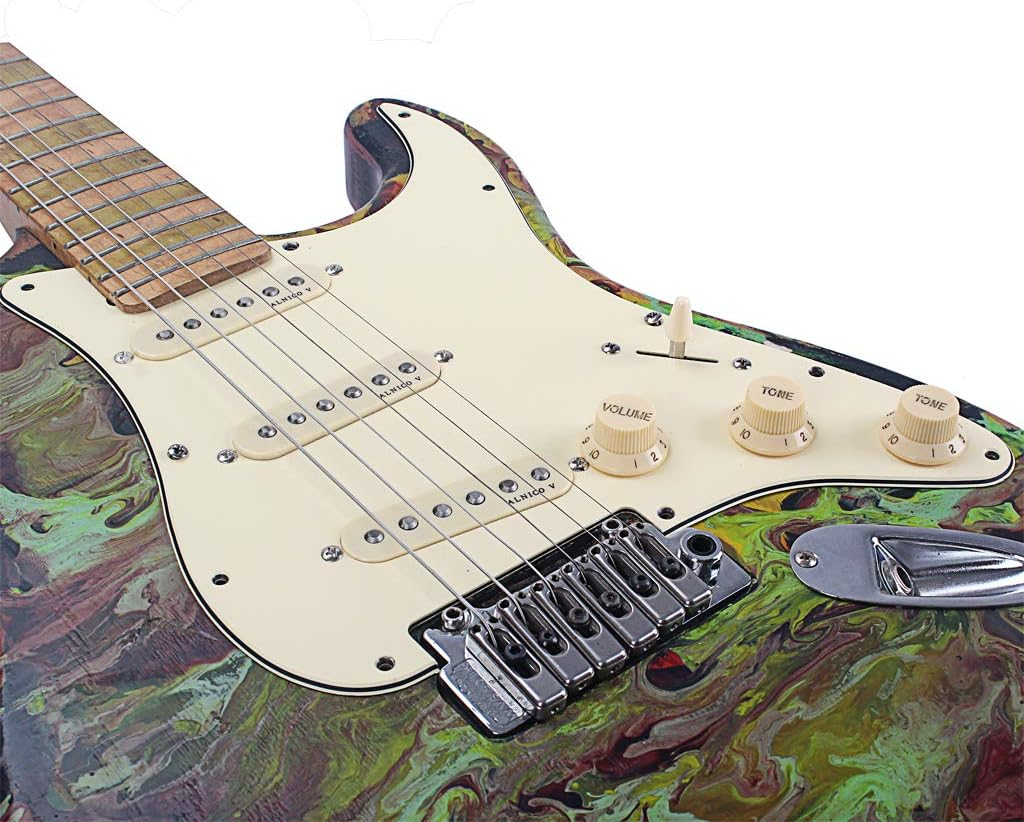 Alnicov SSS 3-Ply Prewired Loaded Pickguard Scratchplate Backplate with Alnico V Pickups Kit for Strat ST Electric Guitars Replacement Parts image number 5