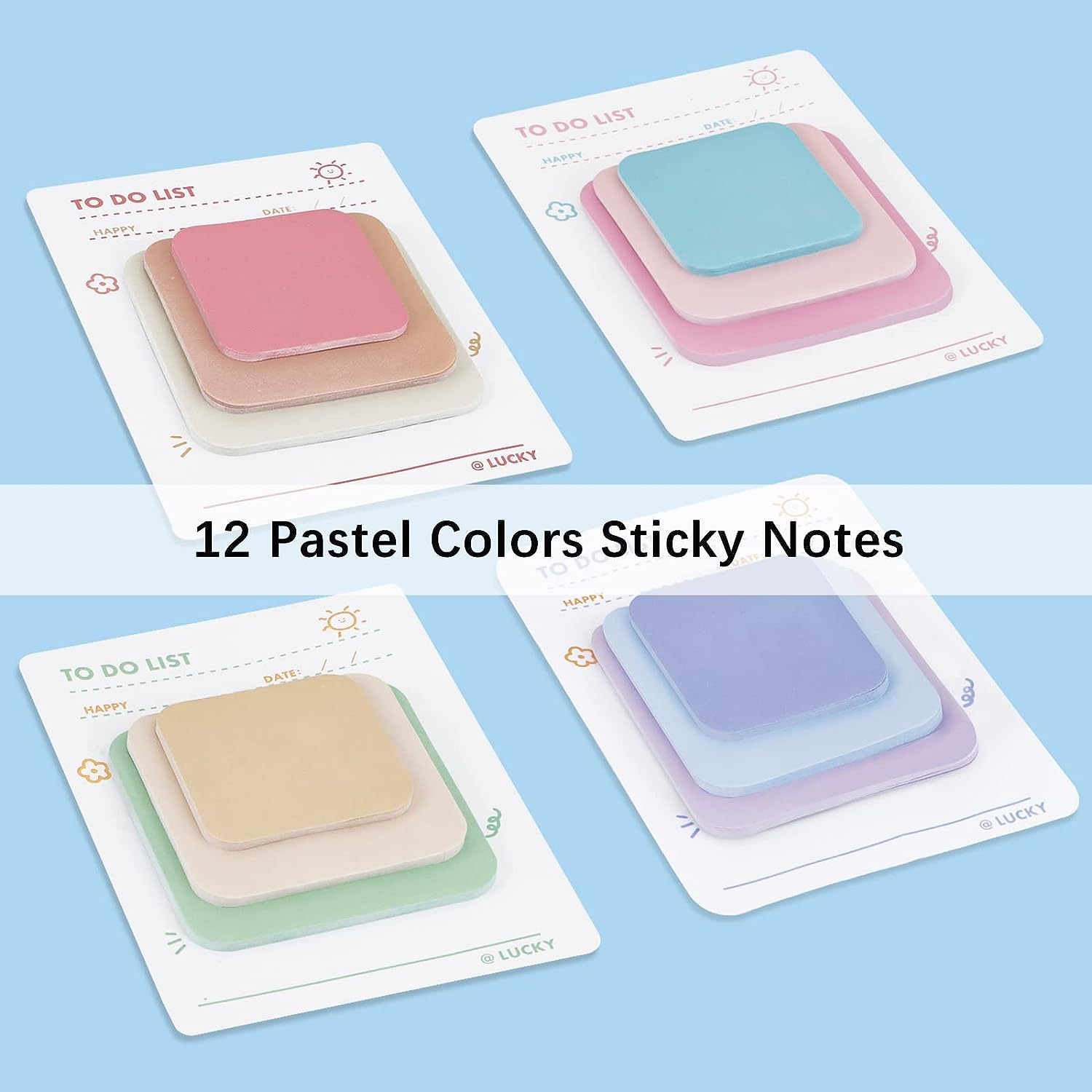 360 Pcs Multi Size Sticky Notes, Sticky Notes Pastel Variety Pack, Assorted Color Sticky Memo Pads for Notebooks, Removable Self-Stick Notes Set for Home Office School Student College Supplies image number 1