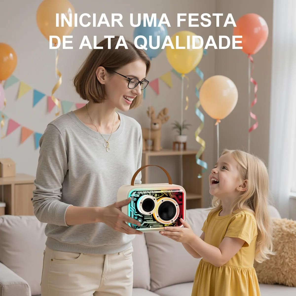 JYX Karaoke Machine with 2 Wireless Microphones for Adults, Bluetooth 5.3 Karaoke Microphone Wireless System with LED Lights, Portable Karaoke Speaker for Party (30W) image number 6