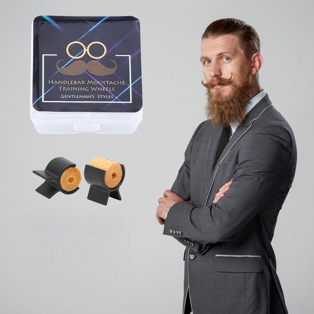 Moustache Roller, Perfect Beard Styling Roller - Beard Styling Tools Beard Roller Curler for Men - Essential Beard Care Accessories Moustache Rollers - for Dads Boys Husband Friends image number 6