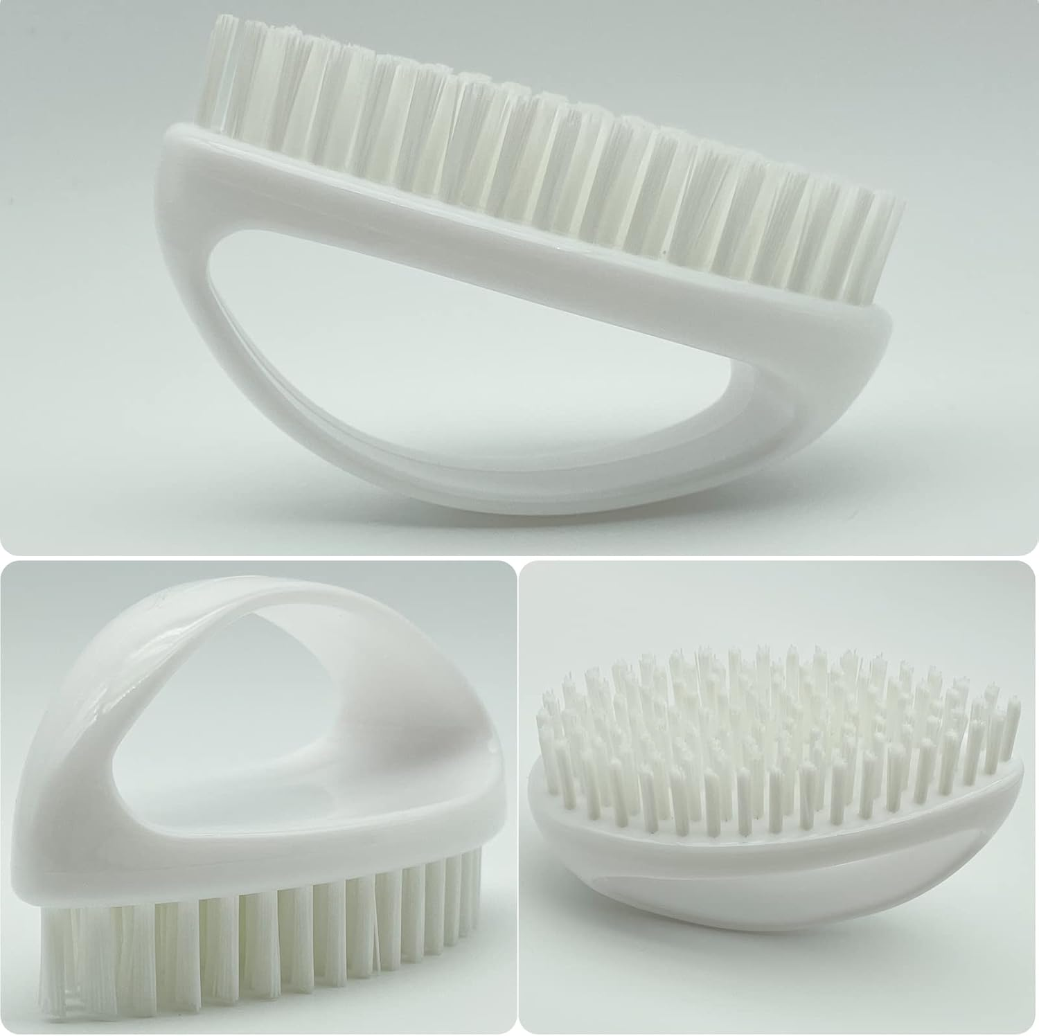 GKETN Hand and Nail Brush for Cleaning Fingernails Fingers Nylon Firm Stiff Bristles Heavy Duty Scrub Clean Brushes for Mechanics Gardeners, White, 1PC image number 2