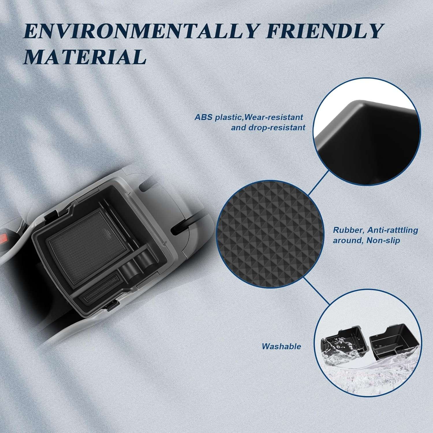 BIBIB0 for 2024 2025 Hyundai Kona Center Console Organizer 2024 2025 Hyundai Kona SX2 Console Trays 2024 Kona Insert Organizer 2024 Hyundai Kona Accessories Armrest Upper Organizer Double Layers image number 2