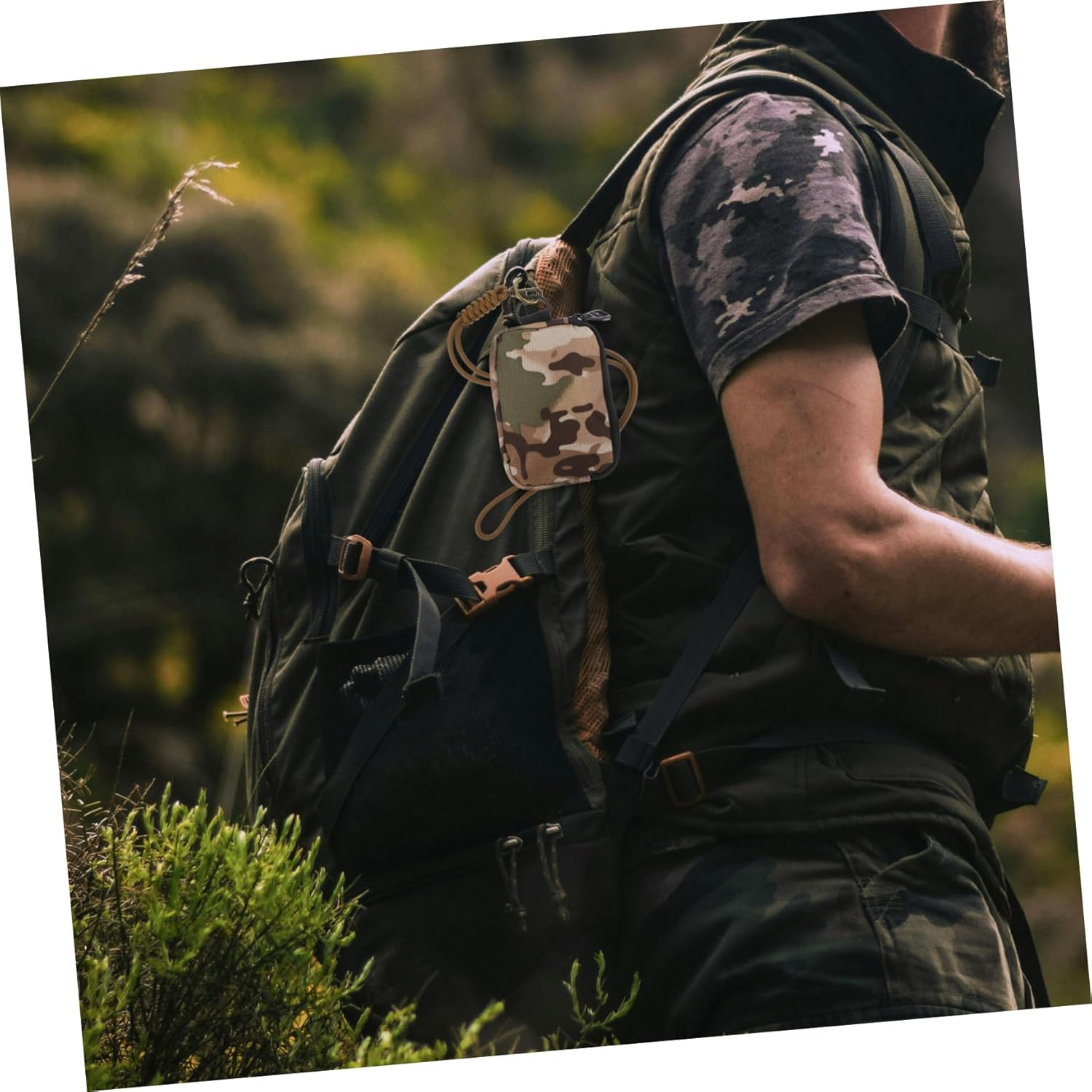 Mobestech Outdoor Leisure Lanyard Bag Portable Coin Purse Pocket Organizer for Credit Card Id Card Keys Jewelry Storage Bag image number 6