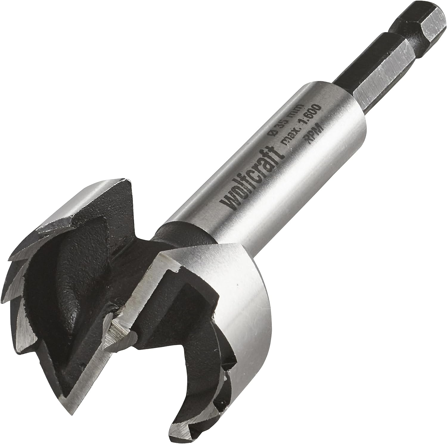 Wolfcraft 3310000 Forstner Drill Bit, Hexagonal Shank, Diameter 35 Mm, for Drilling in Wood with and without Depth Limiter image number 4
