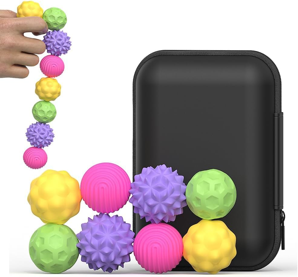 Magnetic Sensory Fidget Ball Toy, Attracting Stress Ball with Silicone Shell for Adults and Teens, Peace of Hands and Anxiety Mind, Fun Stress Free Magnet Balls. (Black)