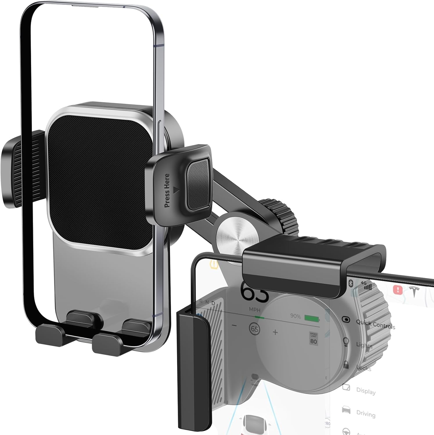 BSADIY Phone Mount for Tesla - Universal Adjustable Mount for Model 3/Y/Cybertruck Screen, Non-Adhesive, Fits All Phones image number 5