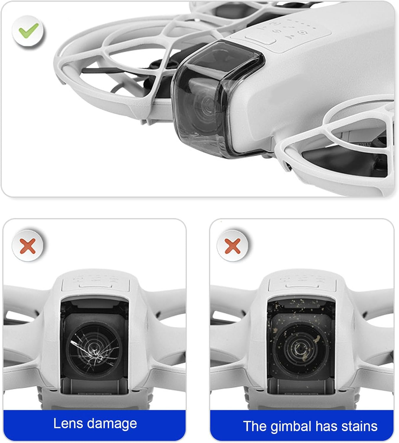 Gimbal Protective Case Accessory for DJI Neo, Lens Cap Gimbal Protective Case Camera Protection for Neo DJI, Dust Cover for DJI Neo Drone Accessories (2 Pieces) image number 4