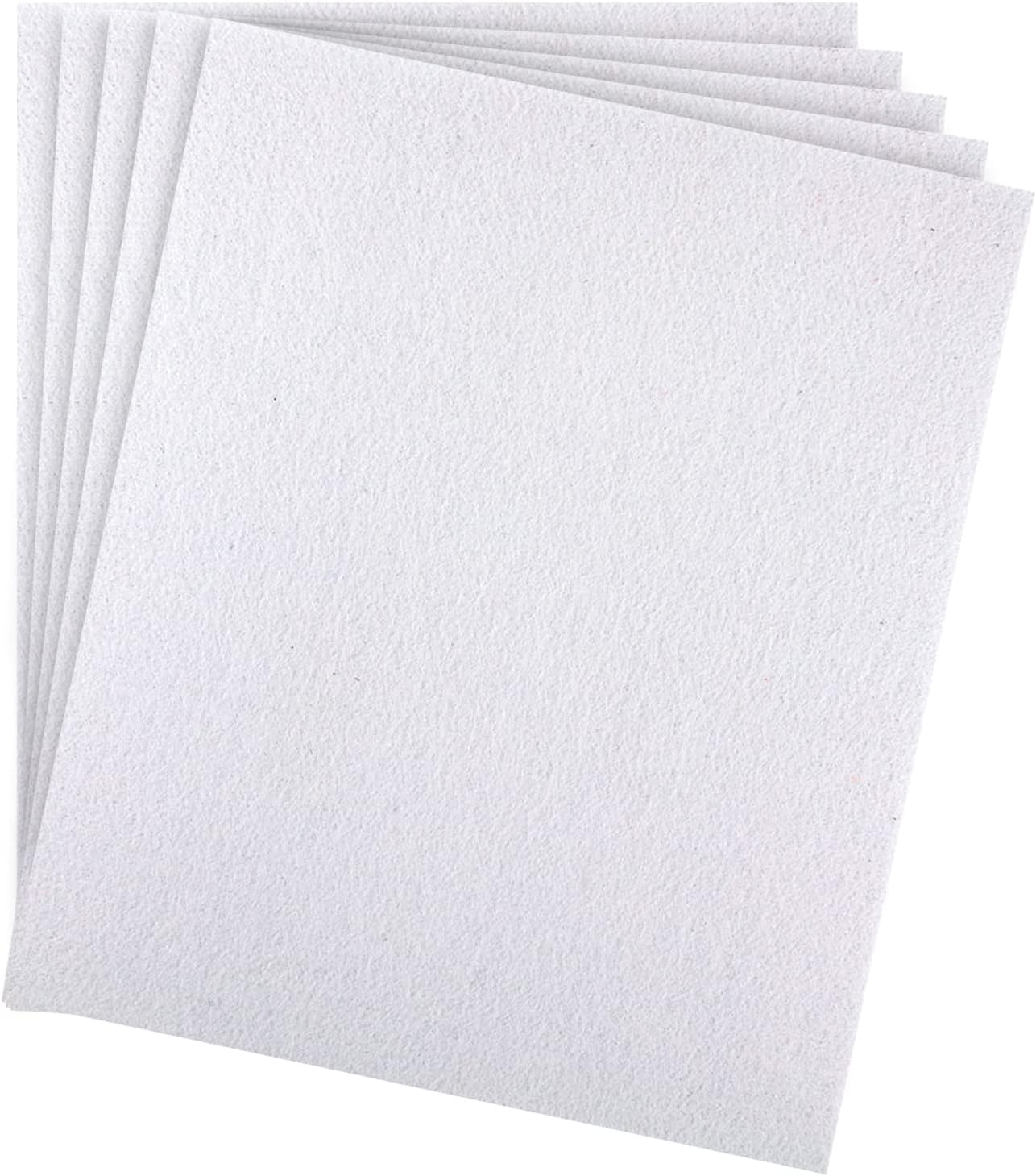 Savita 5Pcs 25.4 X 22.8Cm/10 X 9 Inch 3Mm Thick Felt Sheets, Stiff Felt Fabric Sheets for Crafts Hard Felt Squares for Sewing Crafting Cushion and Padding (White)