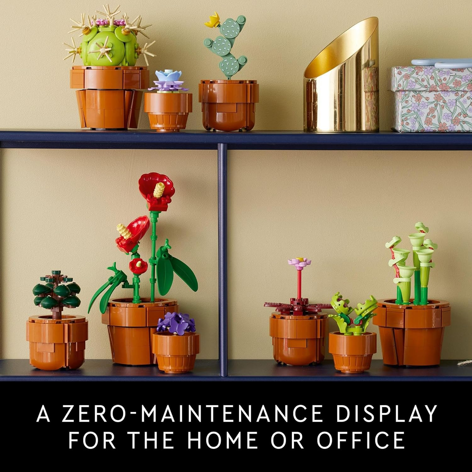 LEGO Botanicals Tiny Plants Set, Artificial Flowers in 9 Buildable Terracotta-Coloured Pots, Botanical Collection, Home Decor Accessory, Floral Birthday Toys Idea for Men and Women 10329 image number 4