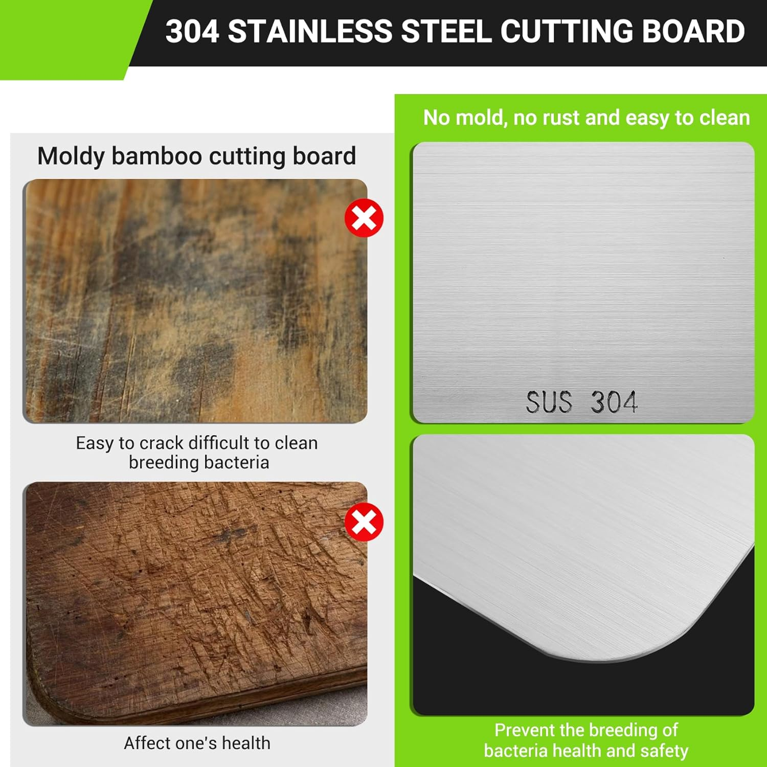 Hcskoss 3Pcs Titanium Cutting Board Set Cutting Mats Stainless Steel Cutting Board Hanging Chopping Board Set for Kitchen Home Cooking Outdoor