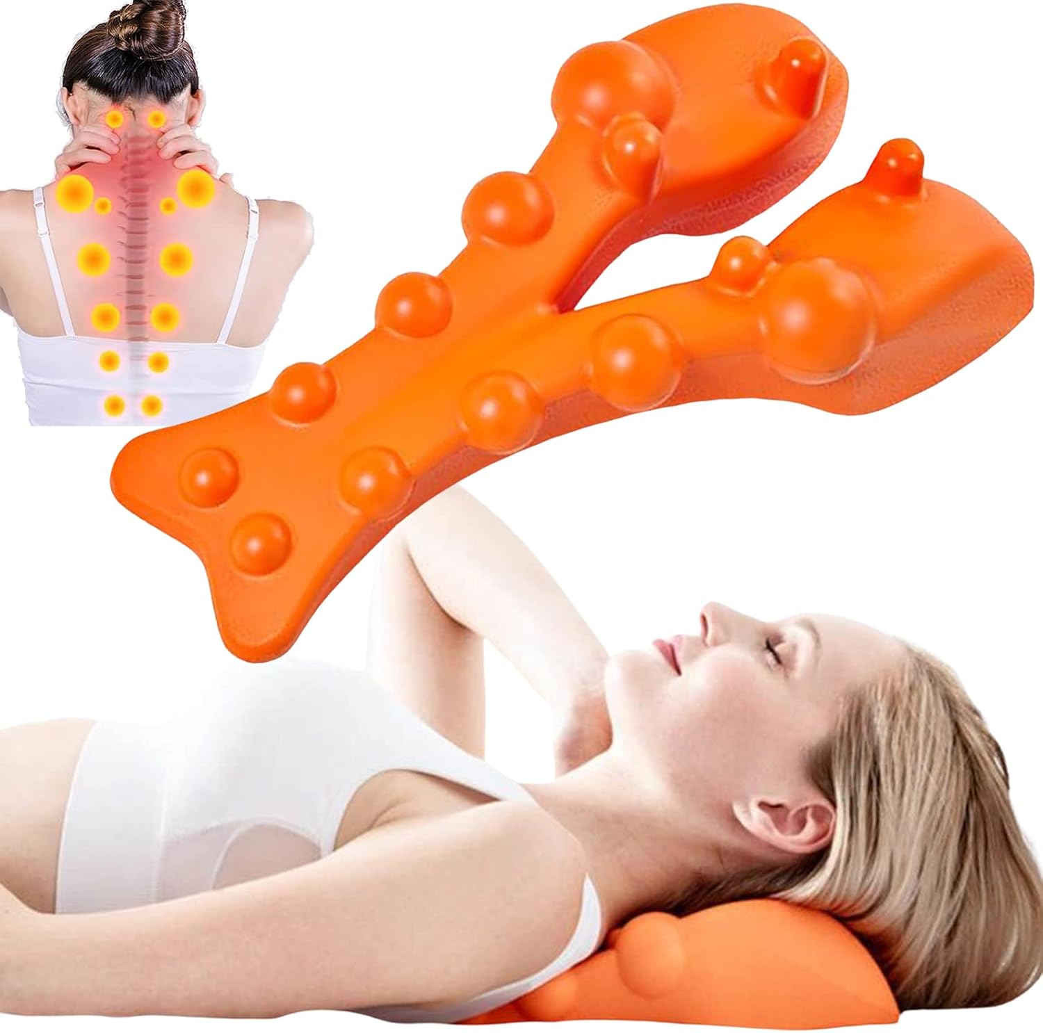 Neck and Shoulder Relaxer, Back Relaxer,Cervical Traction Device for TMJ Pain Relief and Cervical Spine Alignment, Chiropractic Pillow Neck image number 5