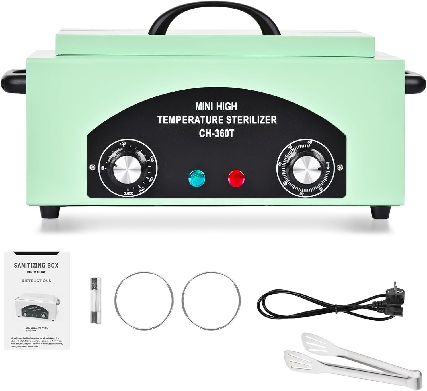 Advwin High Temperature Metal Tool Cleaner Machine, 2L Dry Heat Cleaning Box, with Temperature & Time Setting, Nail Tool Sterilizer Cabinet with Handle, for Beauty Salon, Lab, Dental, Home image number 6