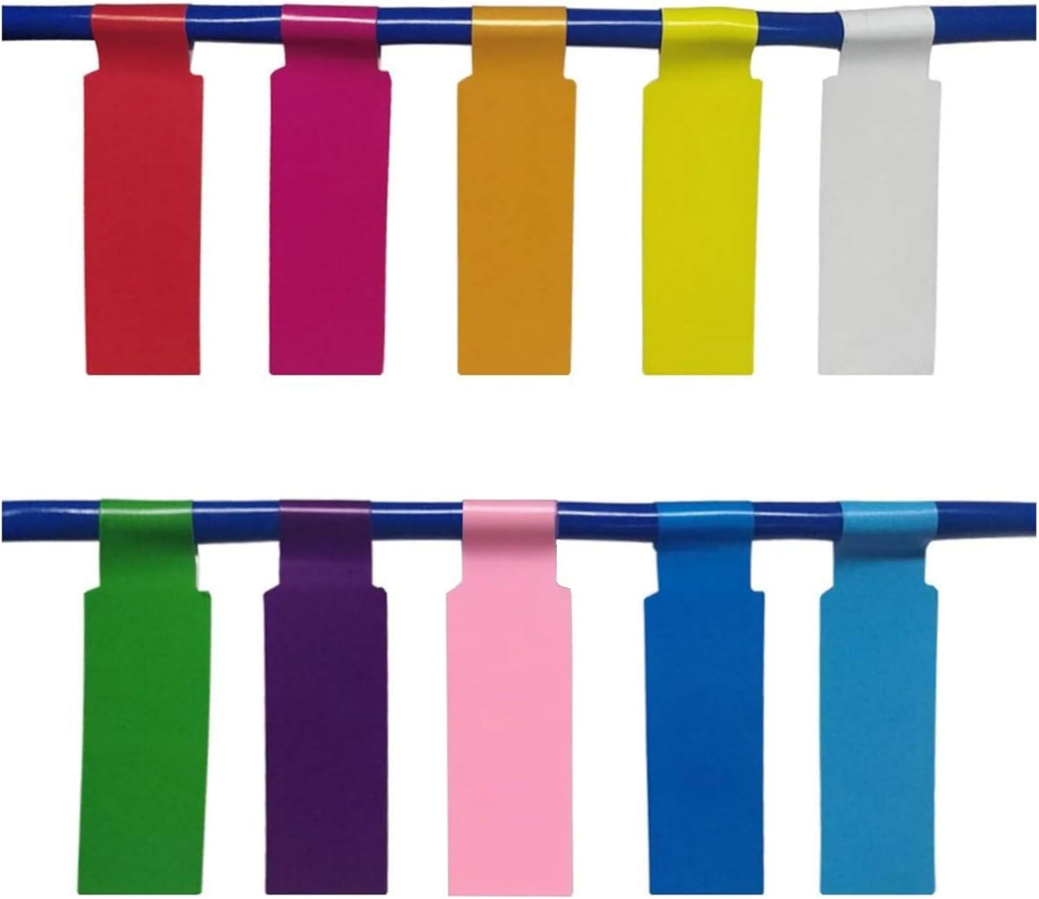 Suytvenxau 300 Labels 10 Sheet Colorful Waterproof Cord Labels Tags Write on Stickers Tear Resistant Flexible Cable Labels for Wire Management Label Stickers for Printer image number 2