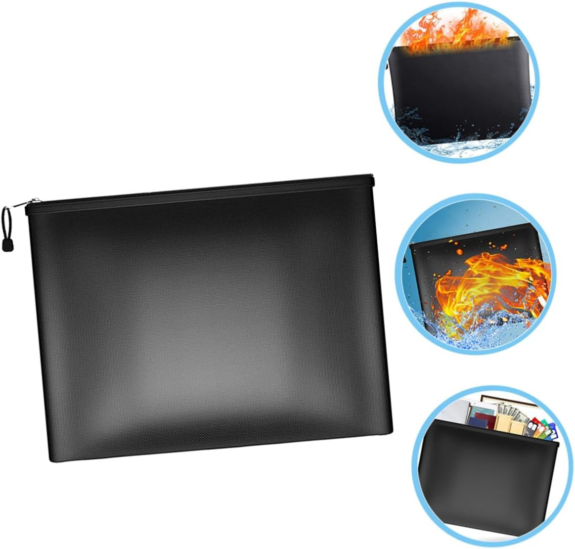 Veemoon Fireproof Document Holder Bag Medium Safe Organizer for Money Passports Certificates Jewelry Storage for Home Office Travel Use image number 6