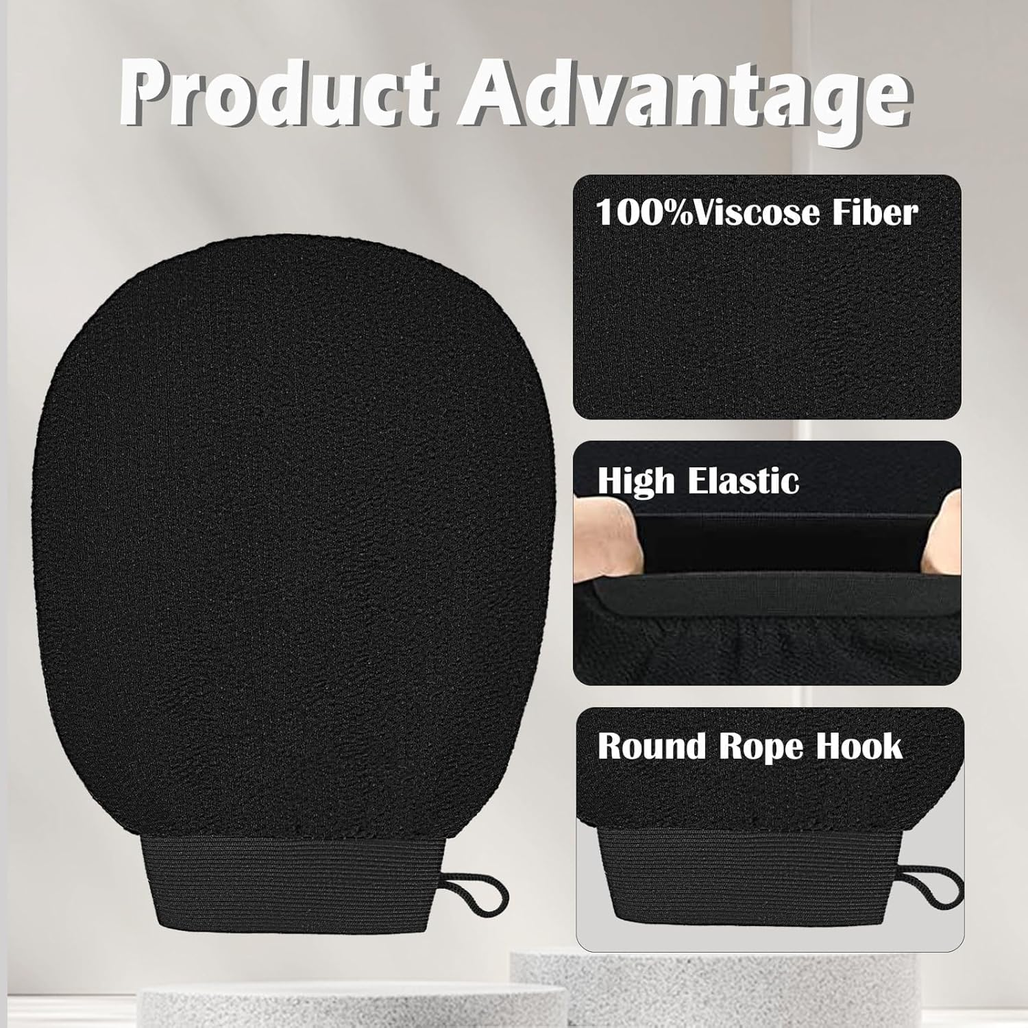 2Pc Ultra Thin Version Exfoliating Glove-Remove Unnecessary Dead Skin and Exfoliator（White）